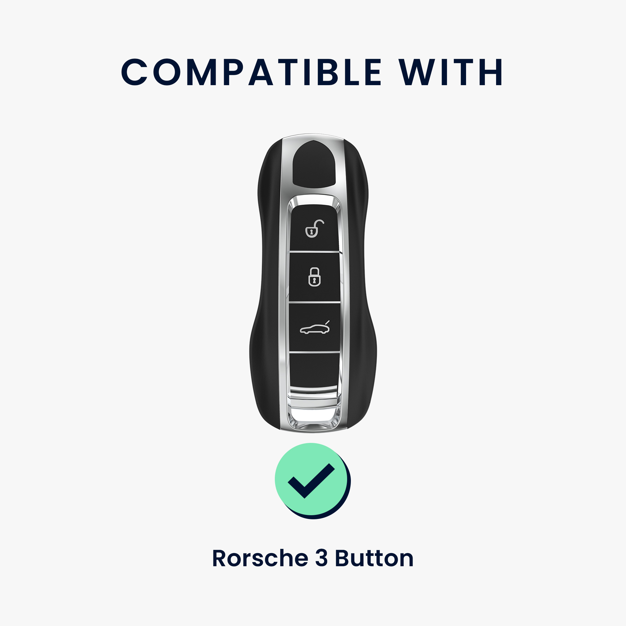 Obal na klíč od auta pro Porsche klíč se 3 tlačítky (only Keyless) kwmobile s kroužkem z pravé kůže - světle hnědá