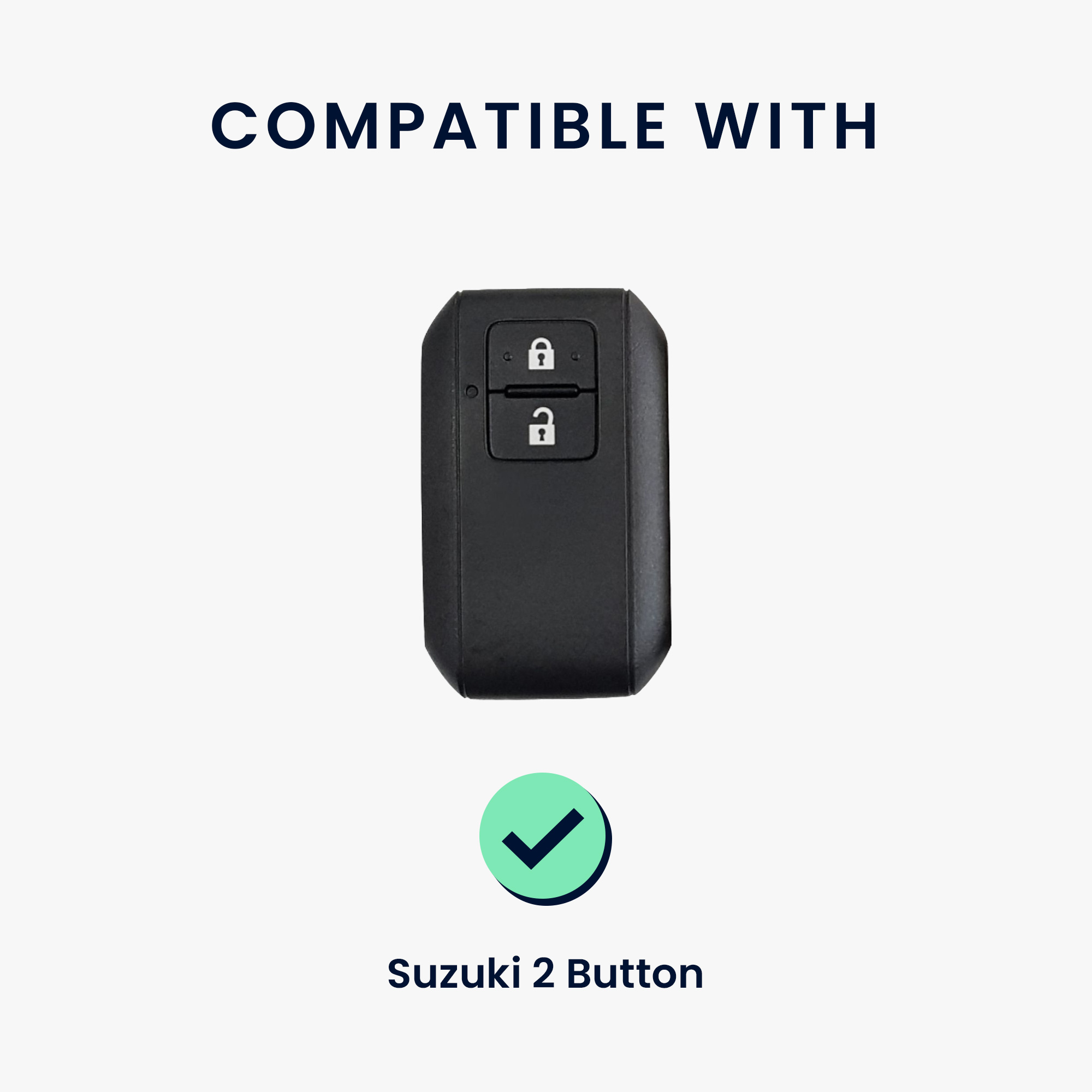 Obal na klíč od auta pro Suzuki klíč se 2 tlačítky a funkcí Keyless Go kwmobile s kroužkem z pravé kůže - světle hnědá