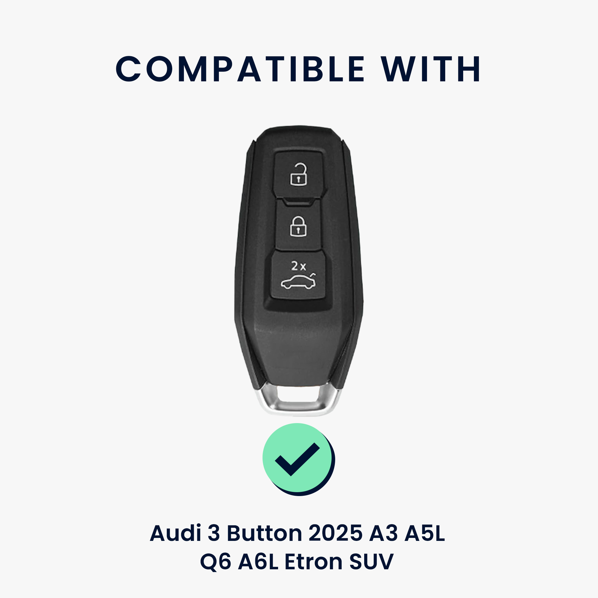Kožený obal na klíč Audi 3 tlačítka 2025 A3 A5L Q6 A6L Etron SUV kwmobile ‑ černá