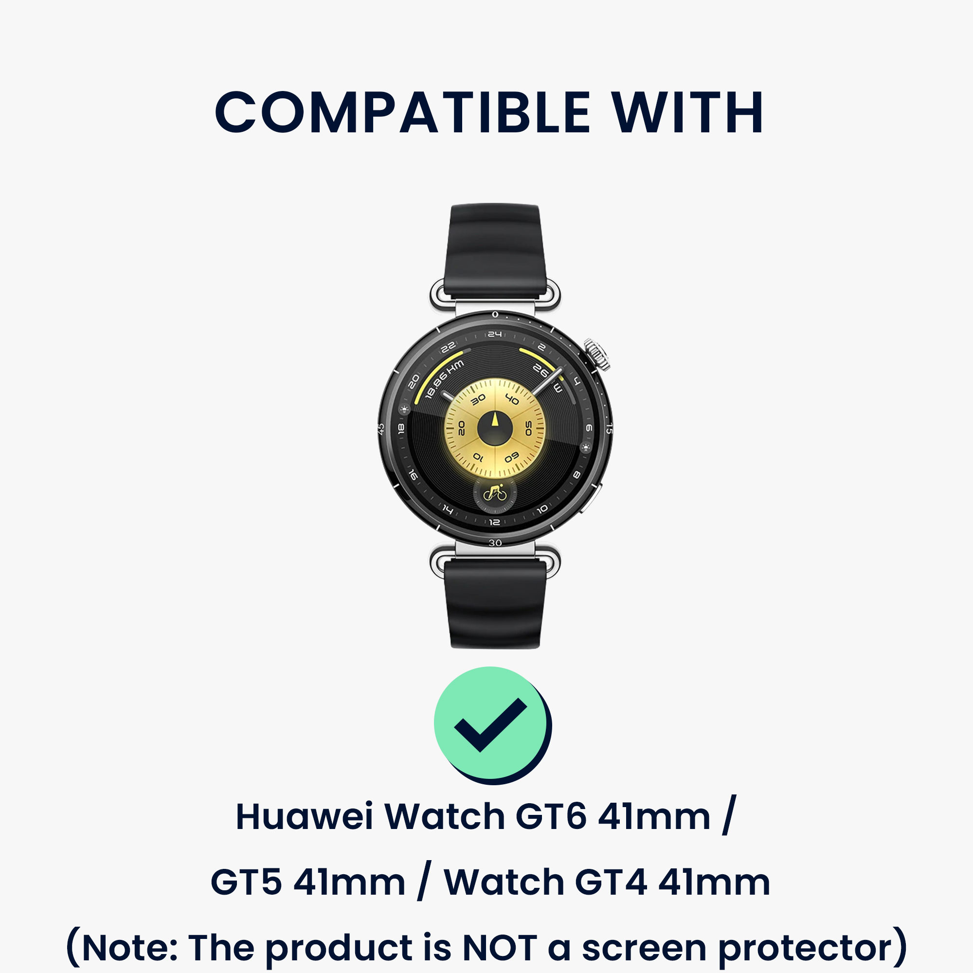 Ochranné rámečky s třpytkami pro Huawei Watch GT6 41mm / GT5 41mm / Watch GT4 41mm kwmobile sada 2 ks - černá / stříbrná
