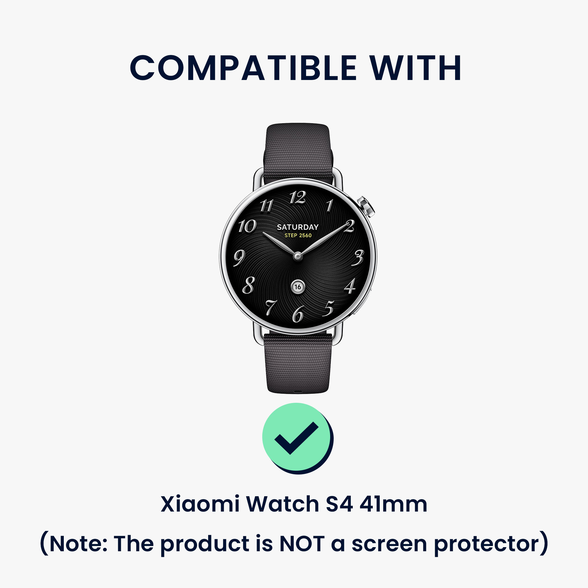 Ochranné rámečky s třpytkami pro Xiaomi Watch S4 41mm kwmobile sada 2 ks - černá / stříbrná