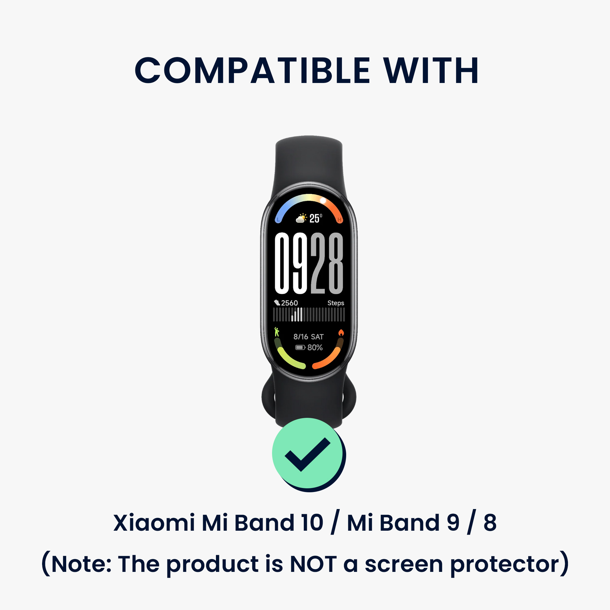 Ochranné rámečky s třpytkami pro Xiaomi Mi Band 10 / Mi Band 9 / 8 kwmobile sada 2 ks - černá / stříbrná
