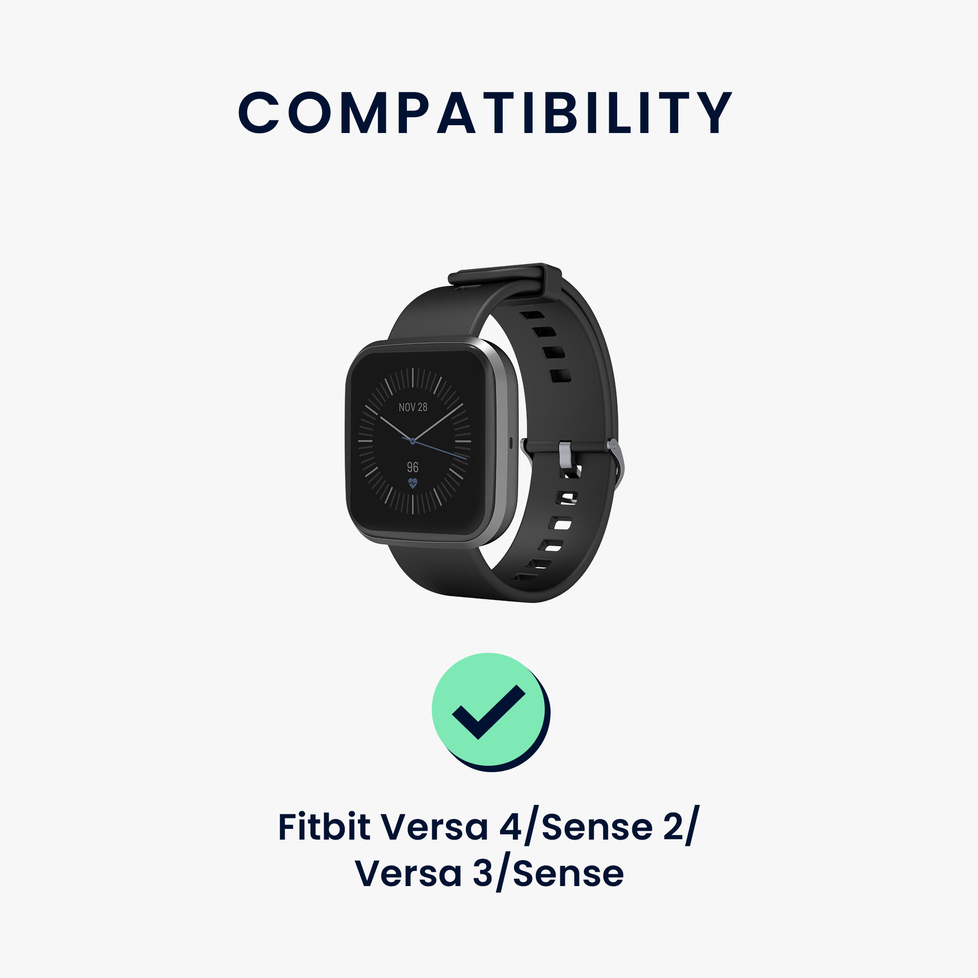 USB-C nabíjecí kabel pro chytré hodinky pro Fitbit Versa 4 / Sense 2 / Versa 3 / Sense kwmobile - černá