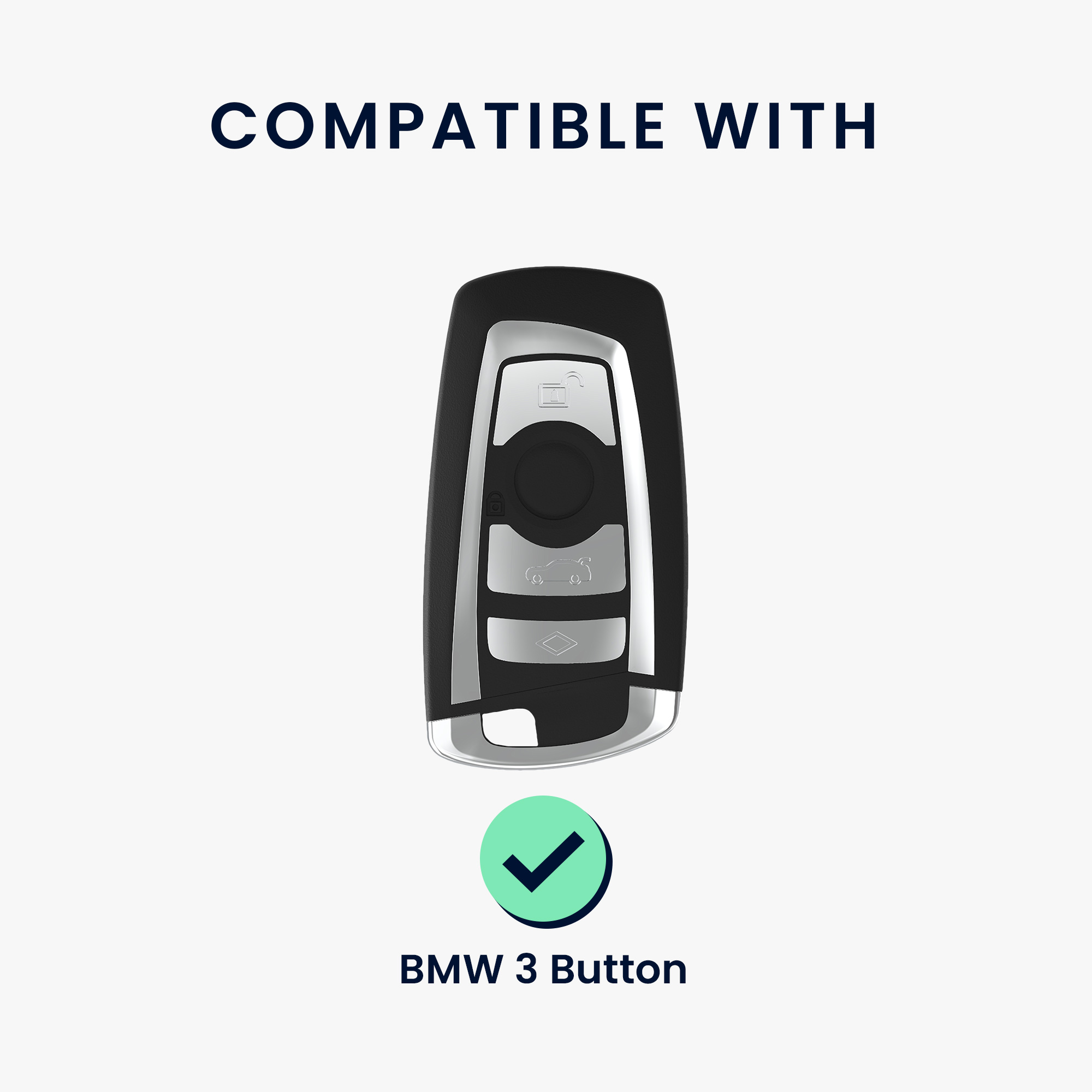 Obal na klíč od auta pro BMW klíč s dálkovým ovládáním a 3 tlačítky (pouze Keyless Go) kwmobile s kroužkem TPU - černé pouzdro na klíč