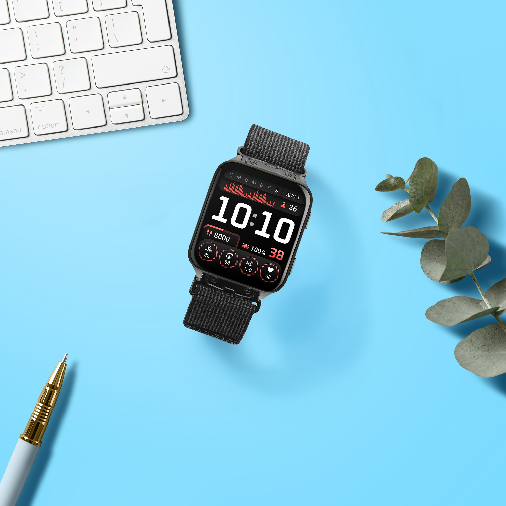 Nylonový pásek pro Garmin Venu X1 kwmobile nylonové - černá