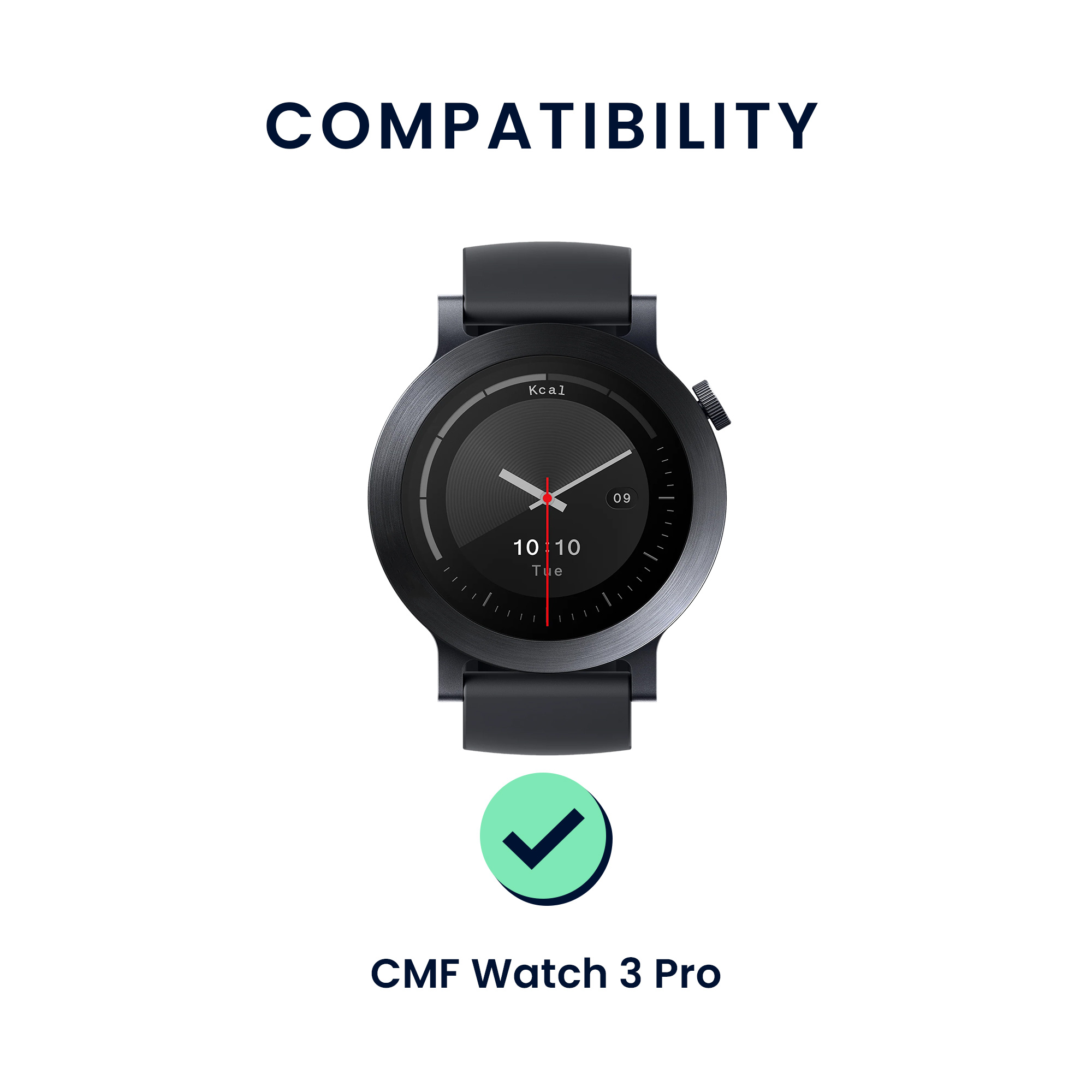 Řemínky pro CMF Watch 3 Pro kwmobile silikonové - černá / tmavě modrá