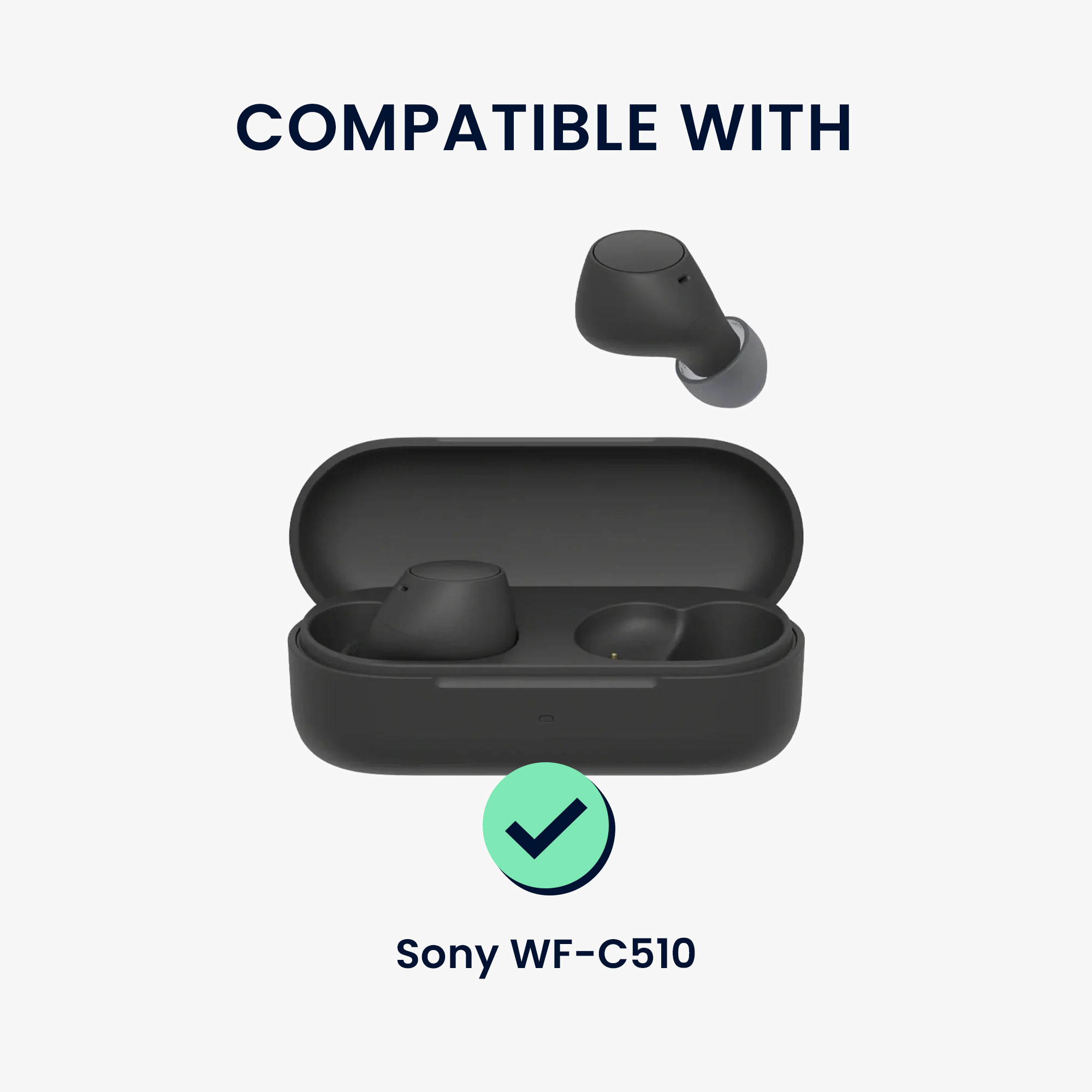 Náhradní špunty kwmobile pro Sony WF-C510, 3 velikosti, černá, 6 ks