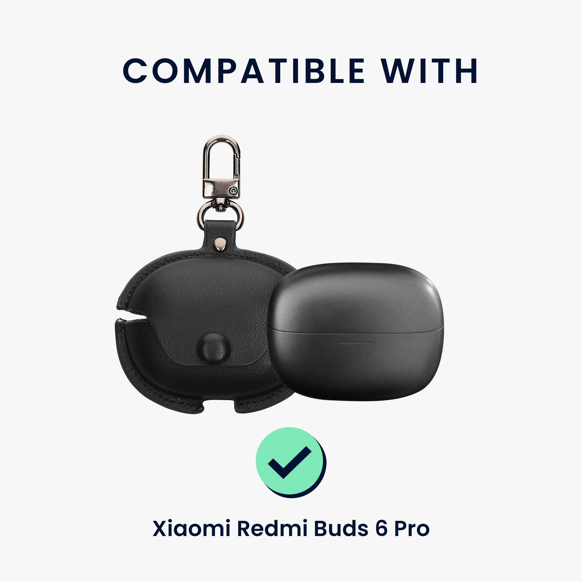 Pouzdro z eko kůže pro Xiaomi Redmi Buds 6 Pro kwmobile - černá