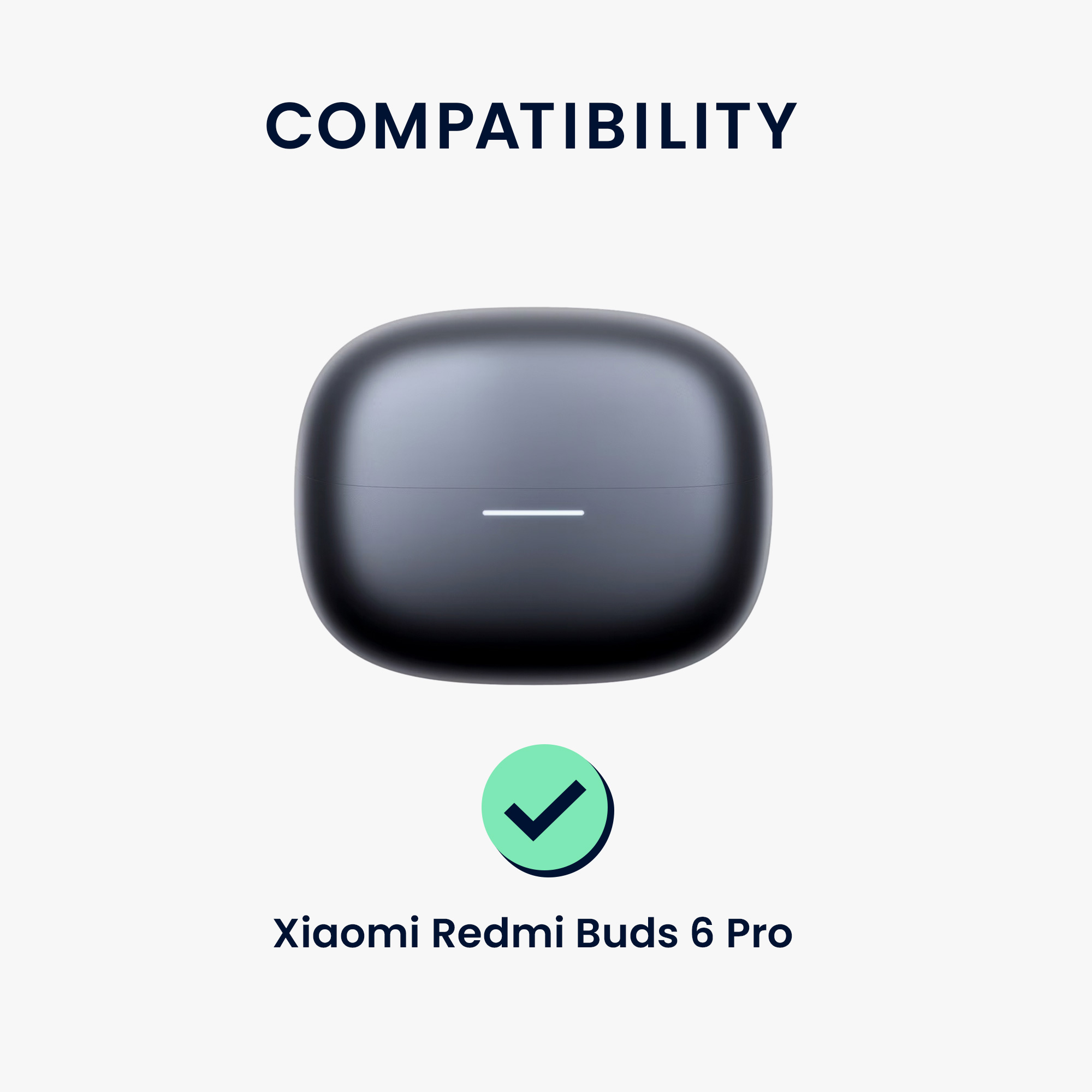 Designový obal pro Xiaomi Redmi Buds 6 Pro kwmobile s karabinou silikonové - bílá / černá