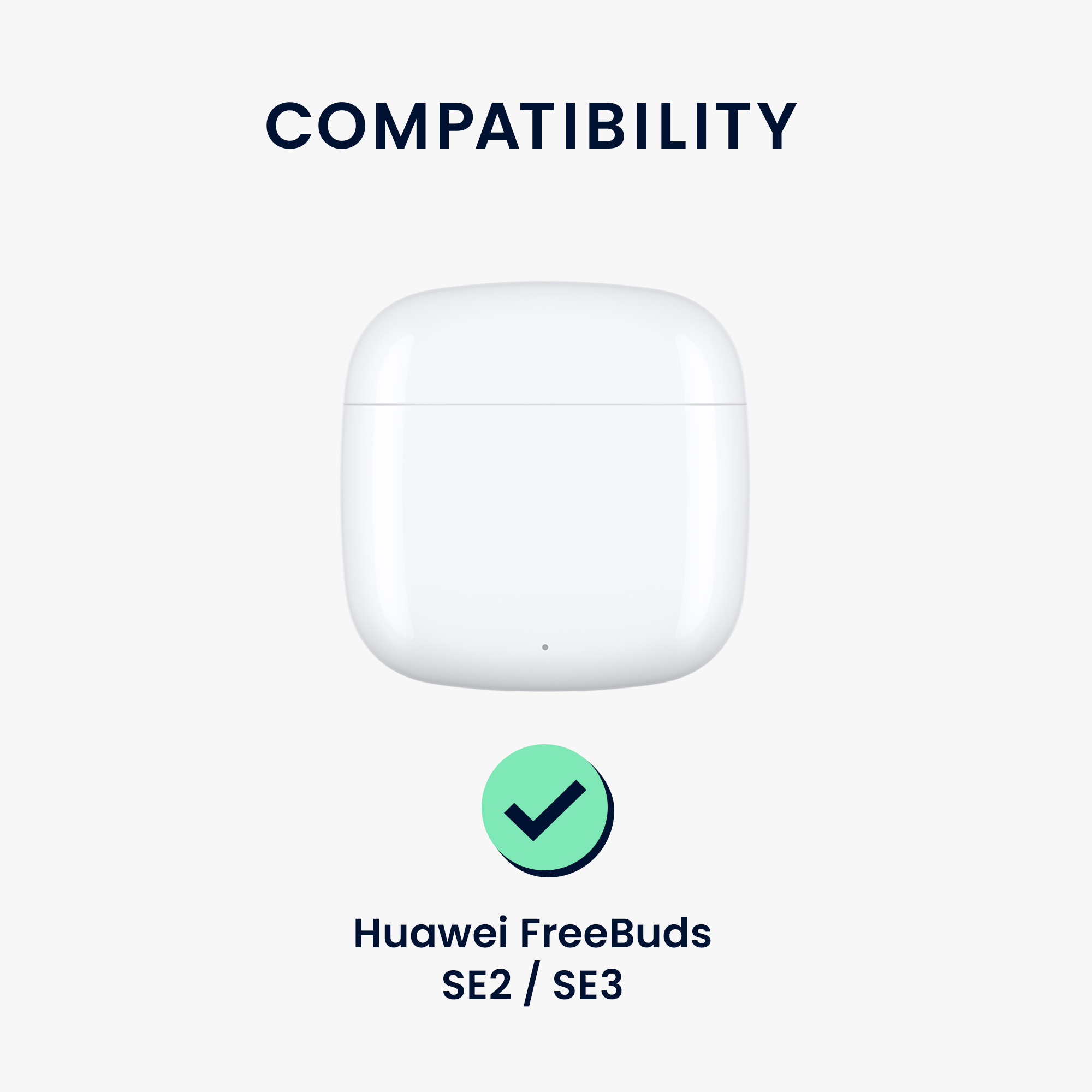 Designový obal pro Huawei FreeBuds SE2 / SE3 kwmobile s karabinou silikonové - bílá / černá