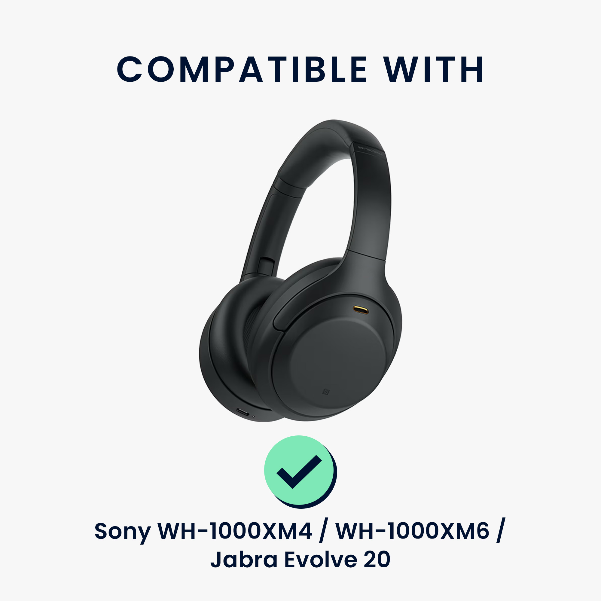 Neoprenové pouzdro na sluchátka pro WH-1000XM4 / WH-1000XM6 / Jabra Evolve 20 kwmobile - měkká cestovní taška námořnická modrá