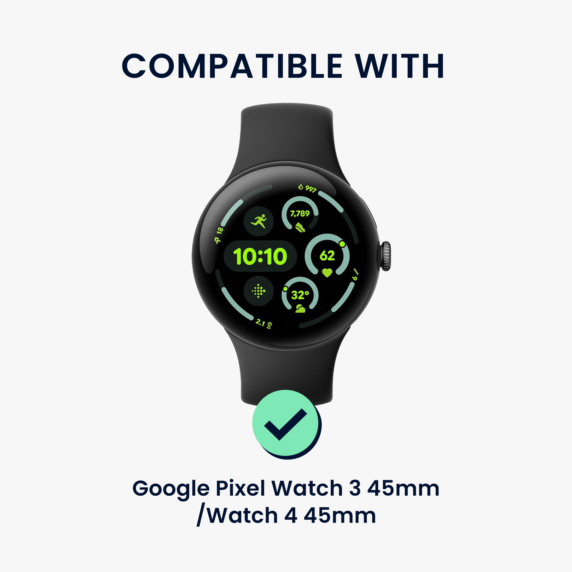 Kožený řemínek pro Google Pixel Watch 3 45mm / Watch 4 45mm kwmobile - černá