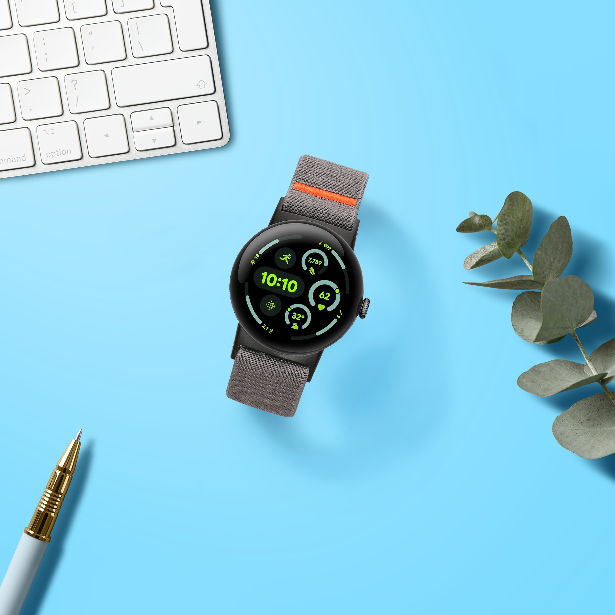 Nylonový pásek pro Google Pixel Watch 3 45mm / Watch 4 45mm kwmobile nylonové - tmavě šedá