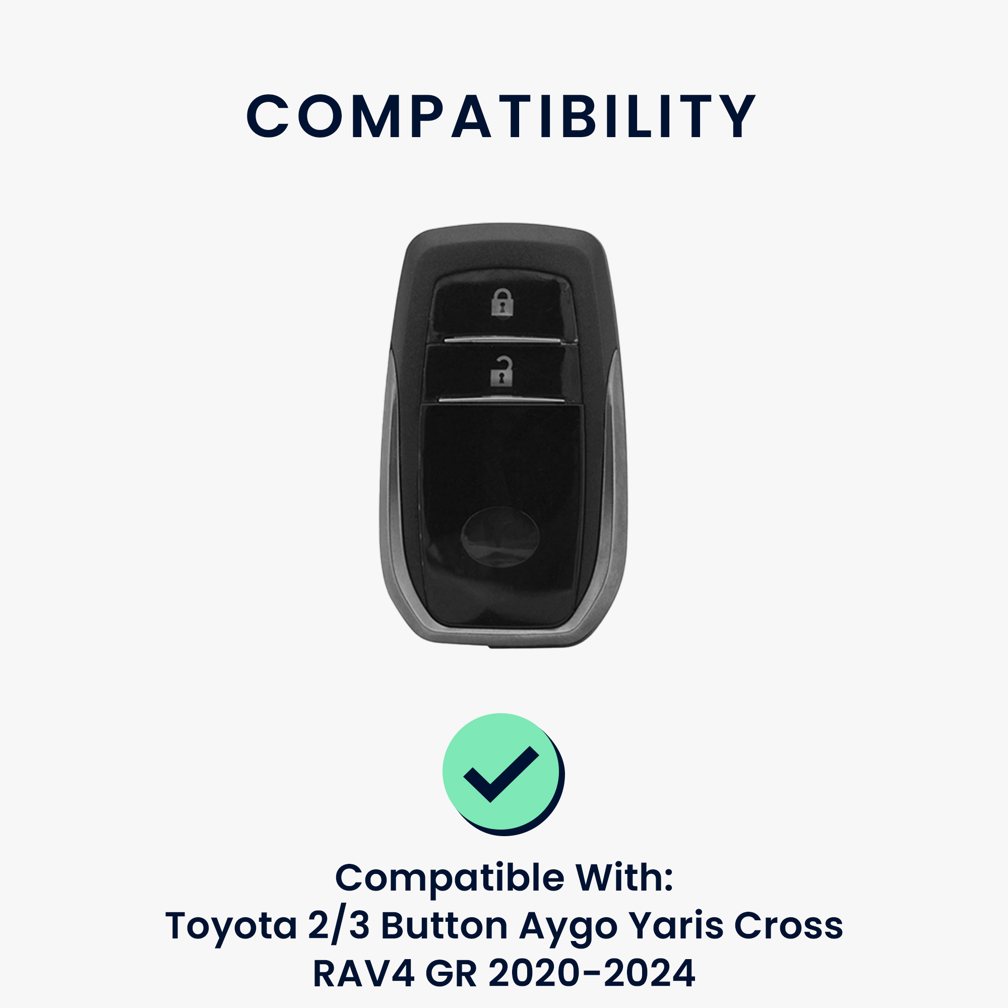 Obal na klíč od auta pro Toyota Aygo Yaris Cross RAV4 GR 2020-2024 kwmobile s kroužkem z pravé kůže - černá
