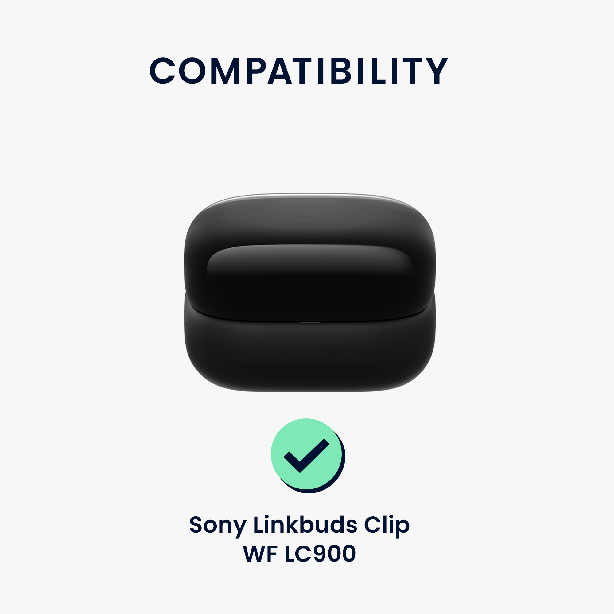 Obal pro Sony LinkBuds Clip WF-LC900 kwmobile s karabinou silikonové - matcha zelená