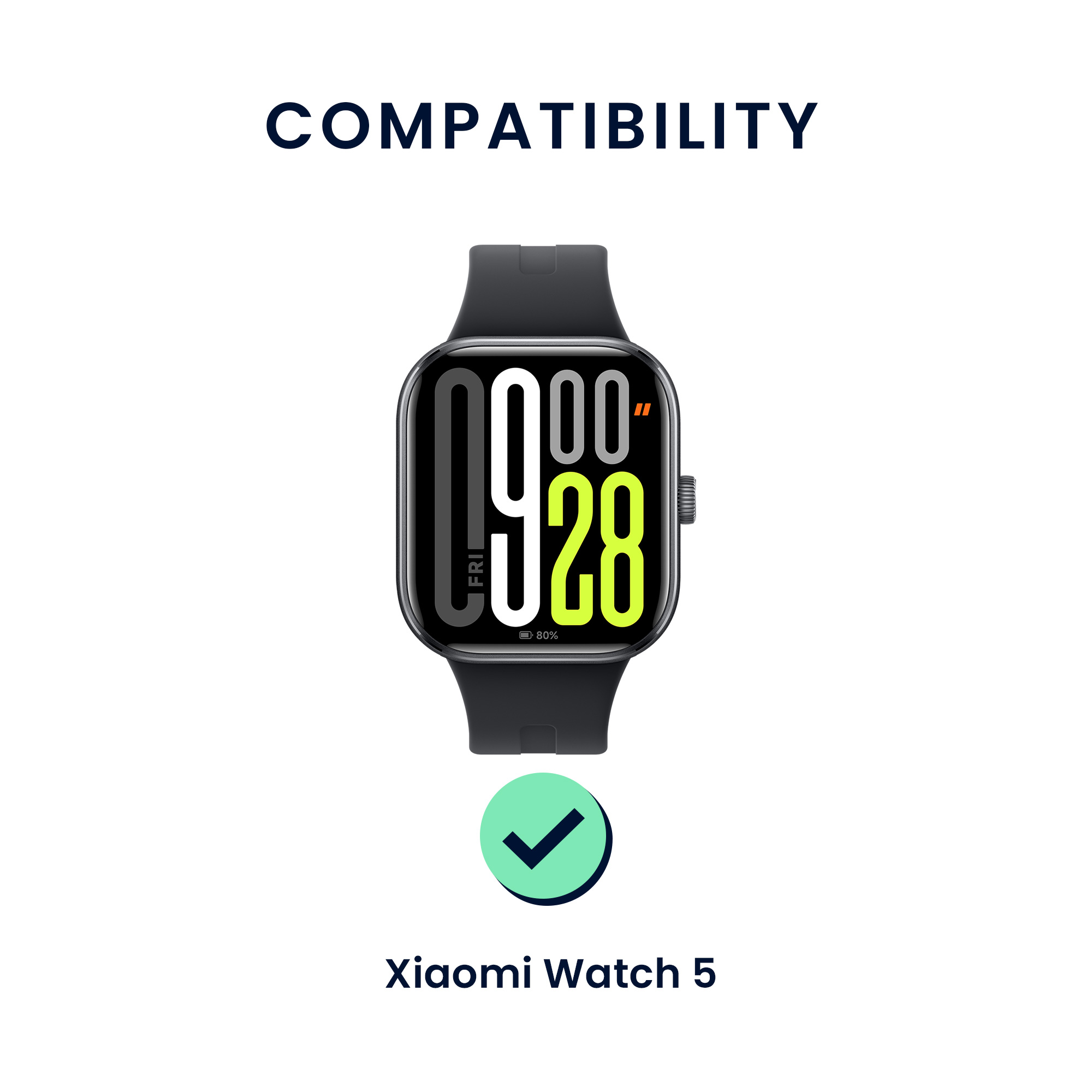 Řemínky pro Xiaomi Watch 5 kwmobile silikonové - černá / tmavě zelená