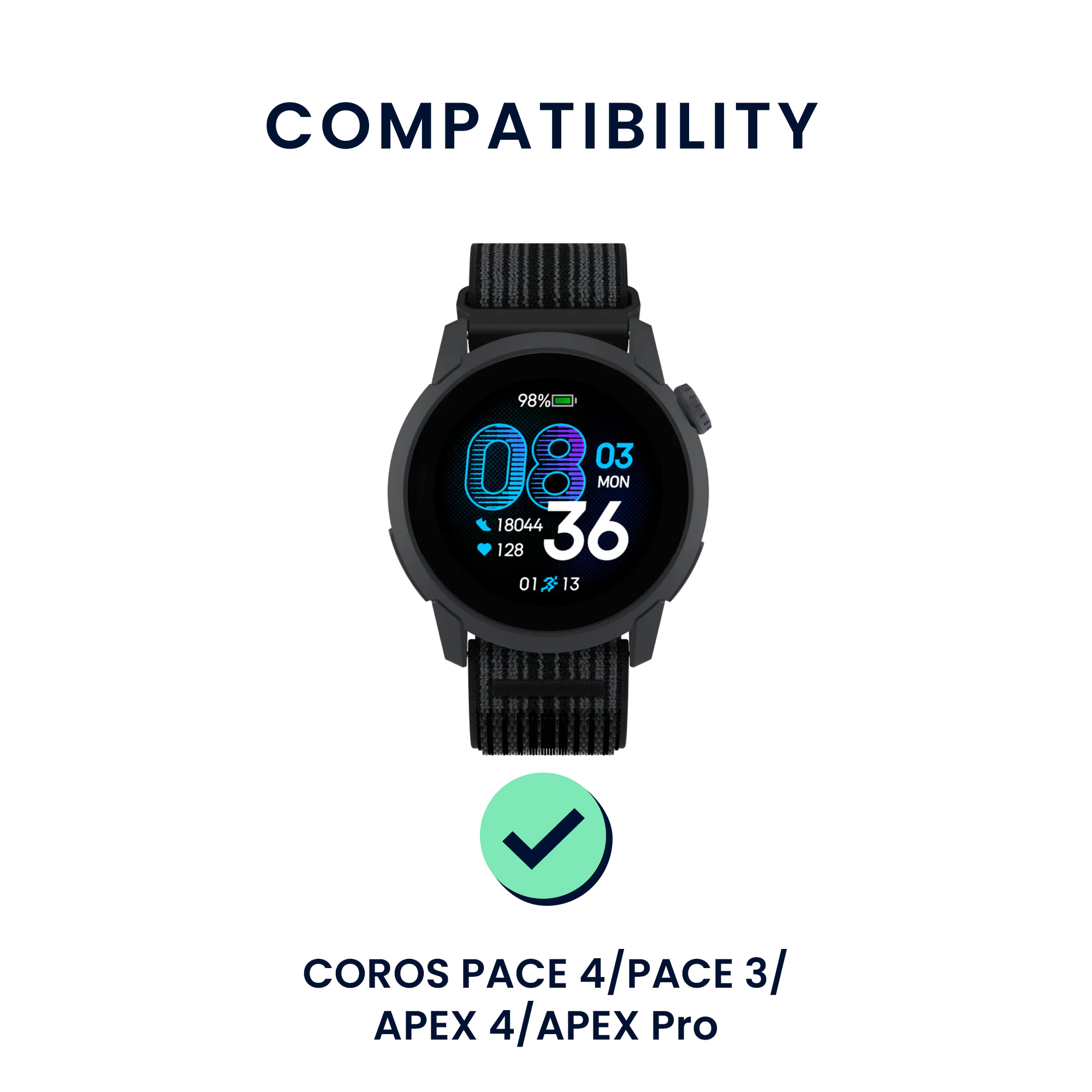 Řemínky pro COROS PACE 4 / PACE 3 / APEX 4 / APEX Pro kwmobile silikonové - černá / šedá / tmavě zelená / černá