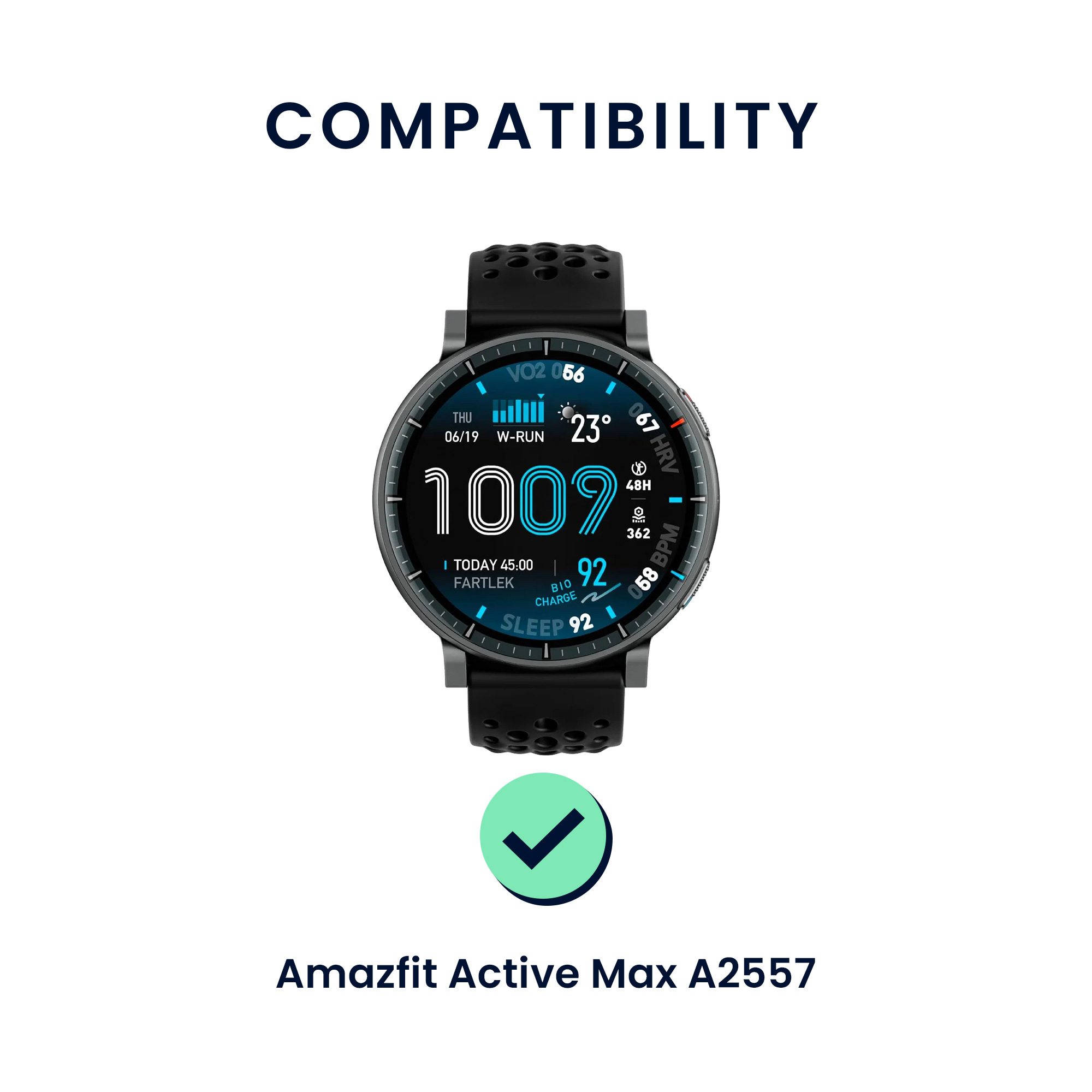 Řemínky pro Amazfit Active Max A2557 kwmobile silikonové - černá / tmavě modrá