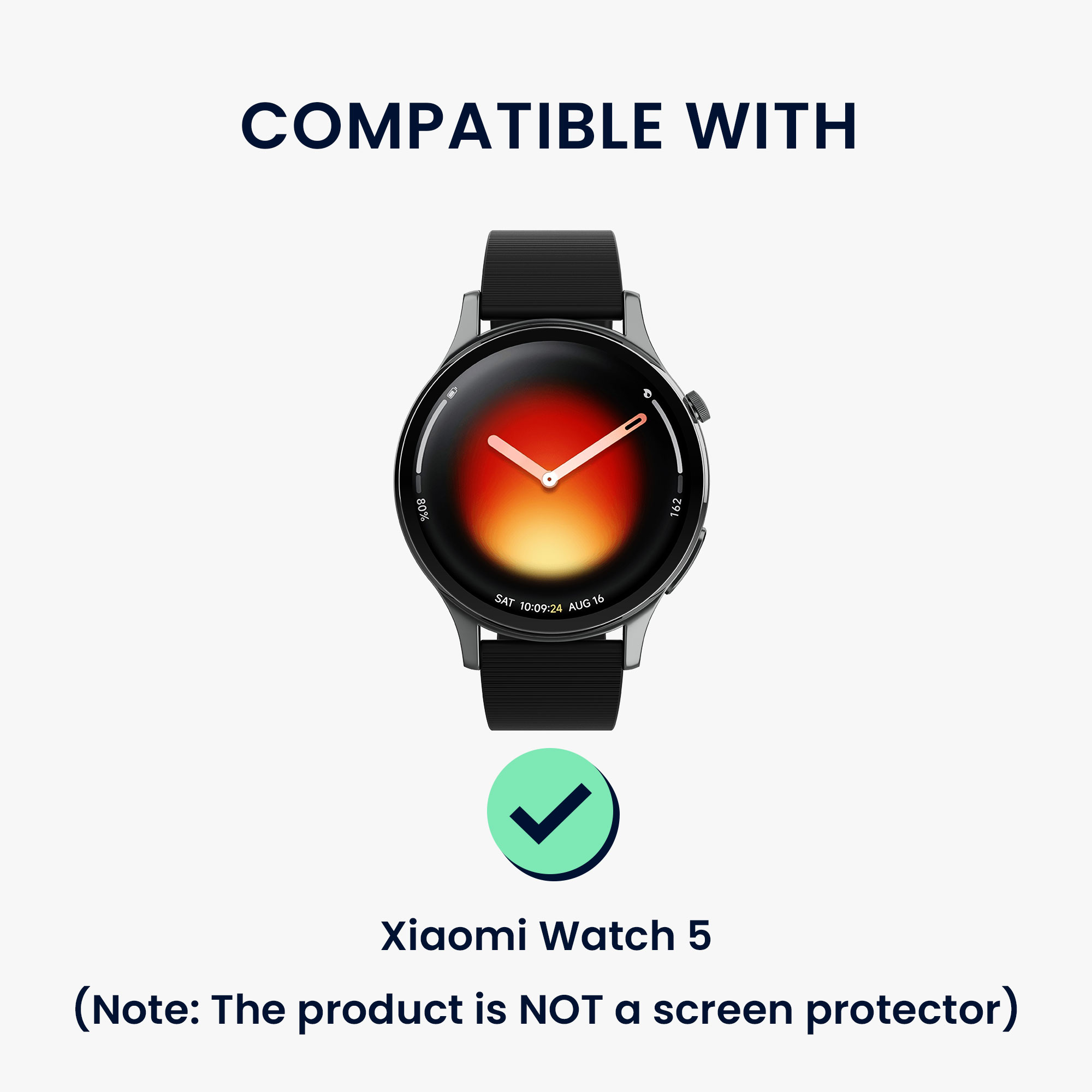 Ochranné rámečky s třpytkami pro Xiaomi Watch 5 kwmobile sada 2 ks - černá / transparentní