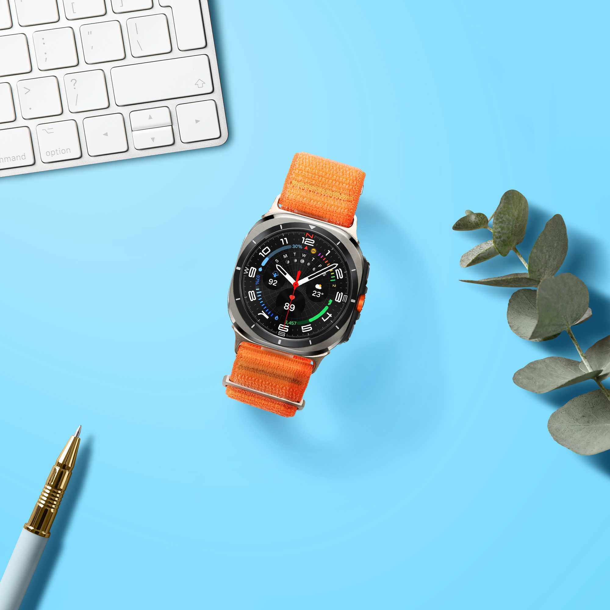 Nylonový pásek pro Samsung Galaxy Watch Ultra 47mm kwmobile nylonové - oranžová