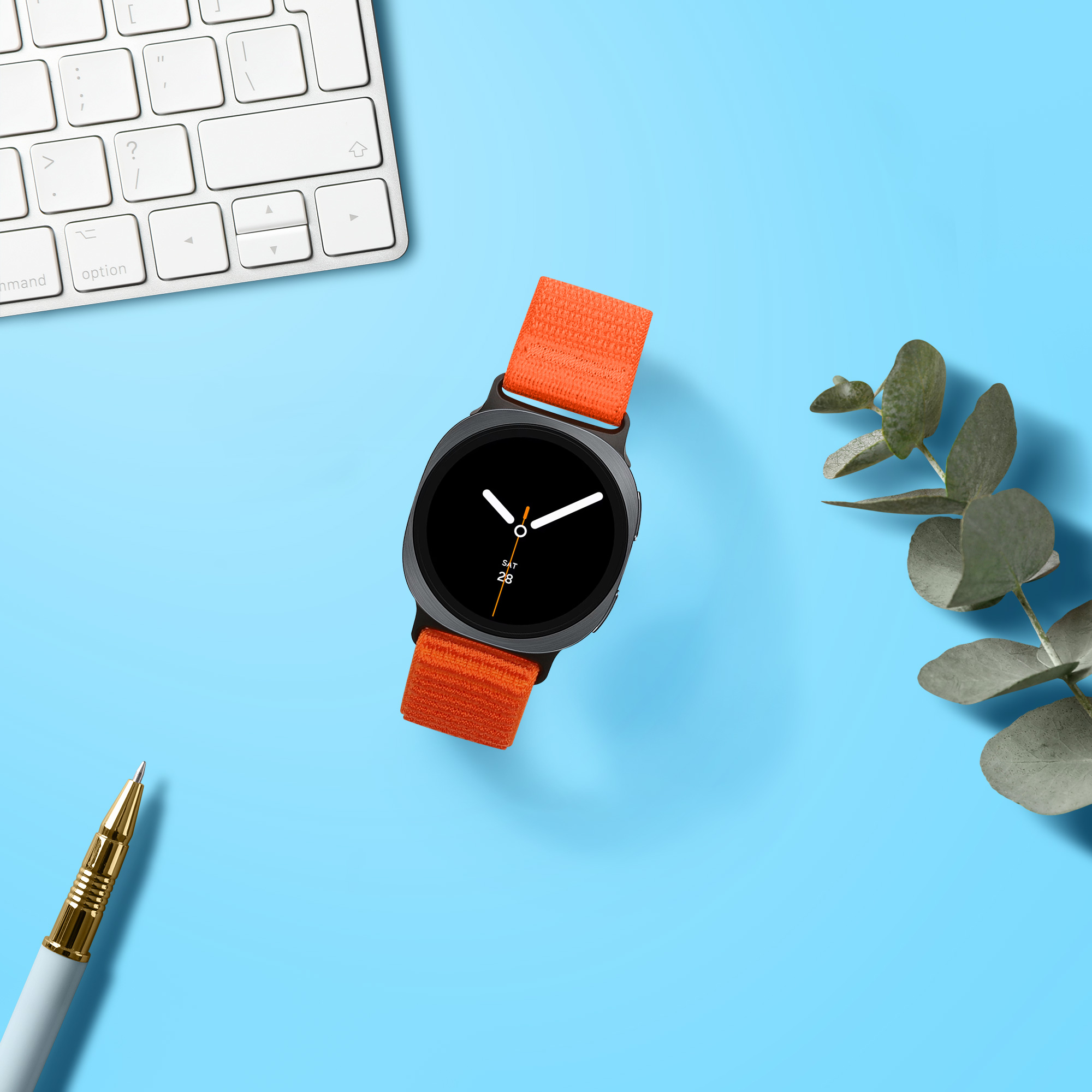 Nylonový pásek pro Samsung Galaxy Watch 8 / Galaxy Watch 8 Classic 46mm kwmobile nylonové - oranžová