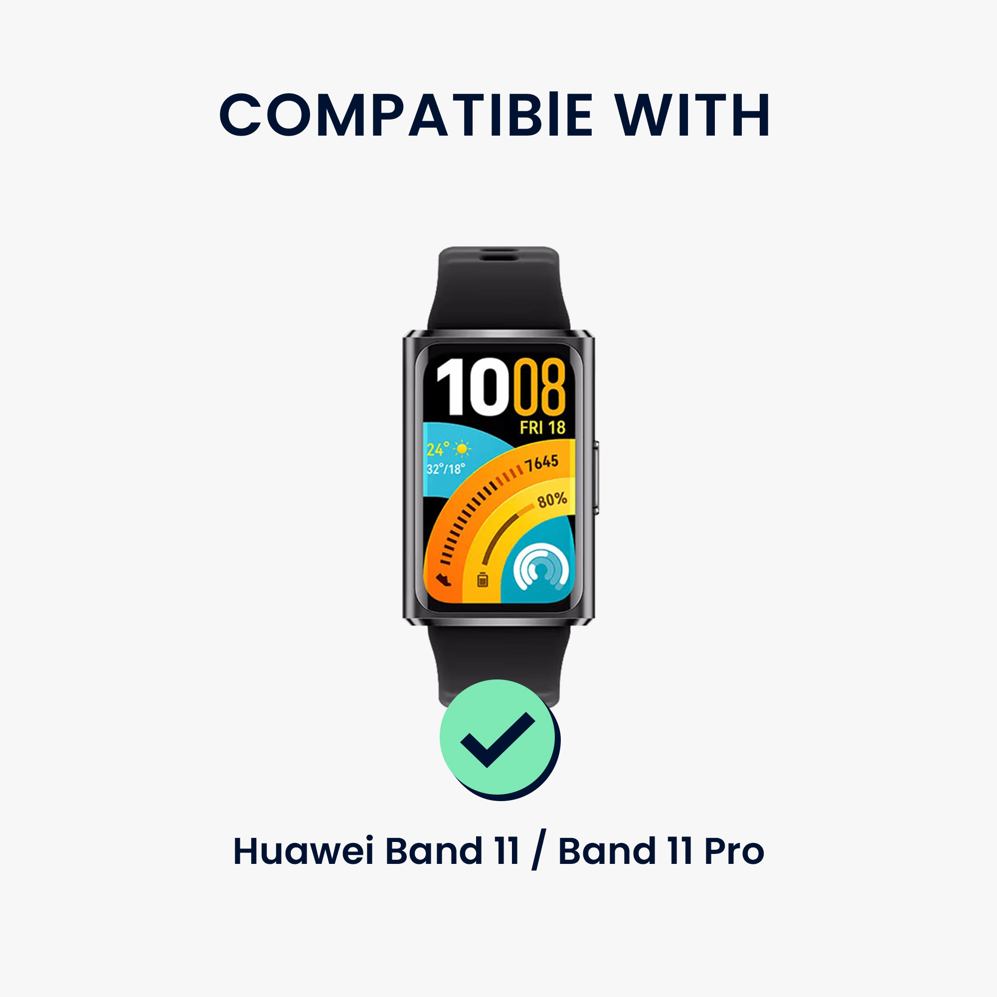 Adaptéry pro řemínek hodinek pro Huawei Band 11 / Band 11 Pro kwmobile - stříbrná / černá