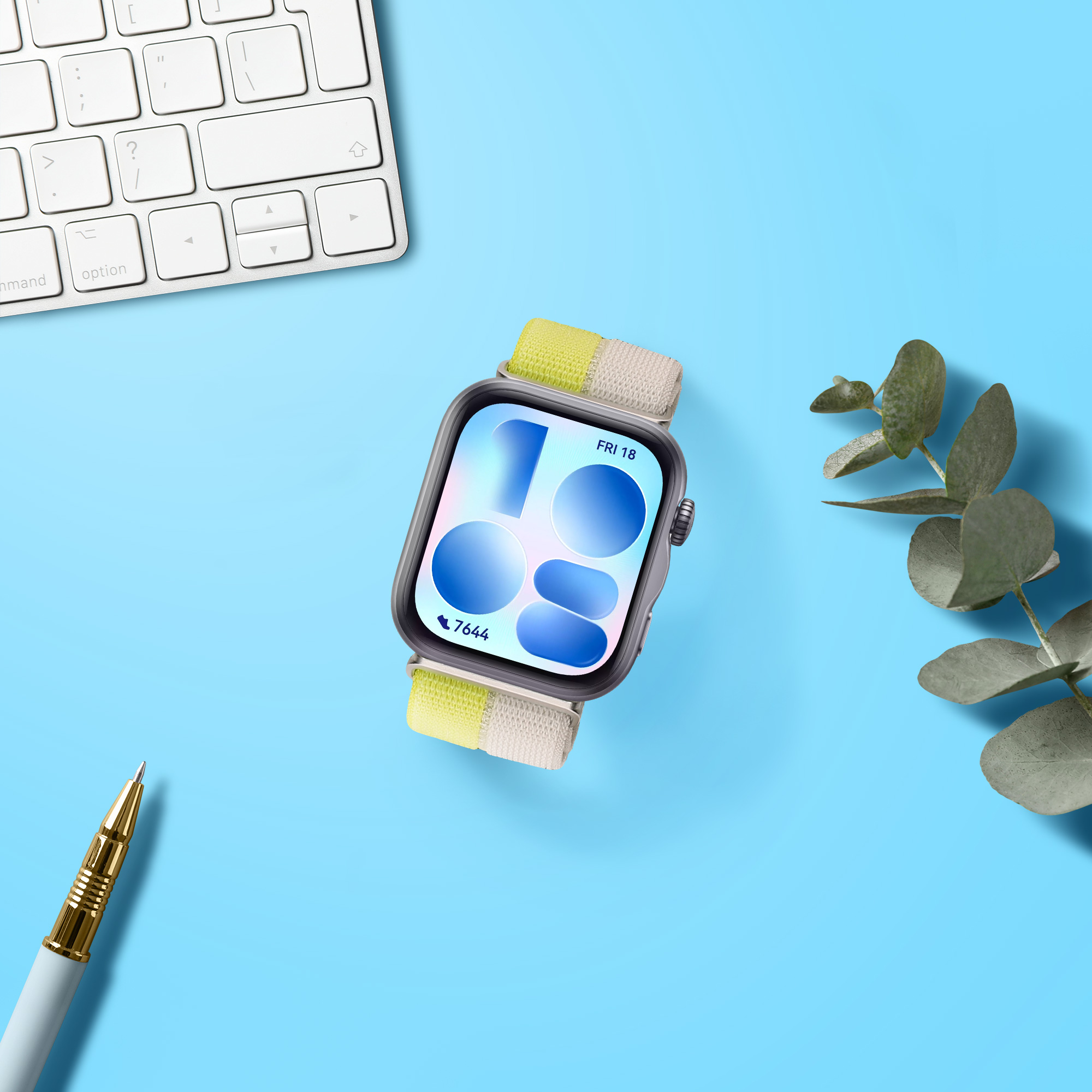 Nylonový pásek pro Huawei Watch Fit 5 / Watch Fit 5 Pro kwmobile nylonové - stříbrná / žlutá