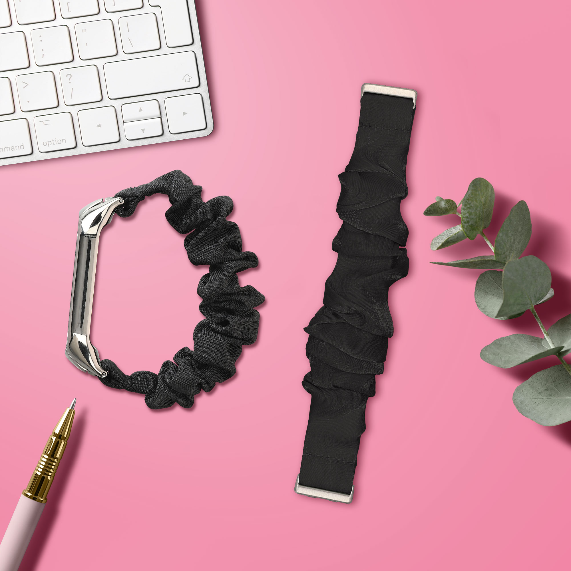 Řemínek na hodinky pro Huawei Band 11 / Band 11 Pro kwmobile - černá látkový řemínek na hodinky (scrunchie)