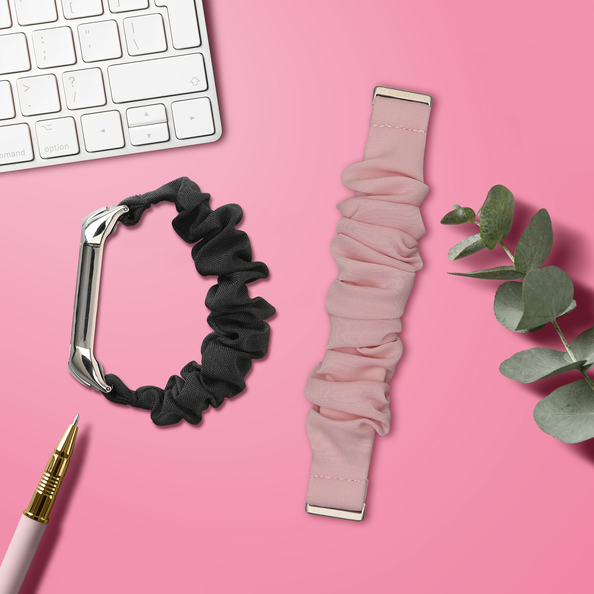 Řemínek na hodinky pro Huawei Band 11 / Band 11 Pro kwmobile - starorůžová látkový řemínek na hodinky (scrunchie)