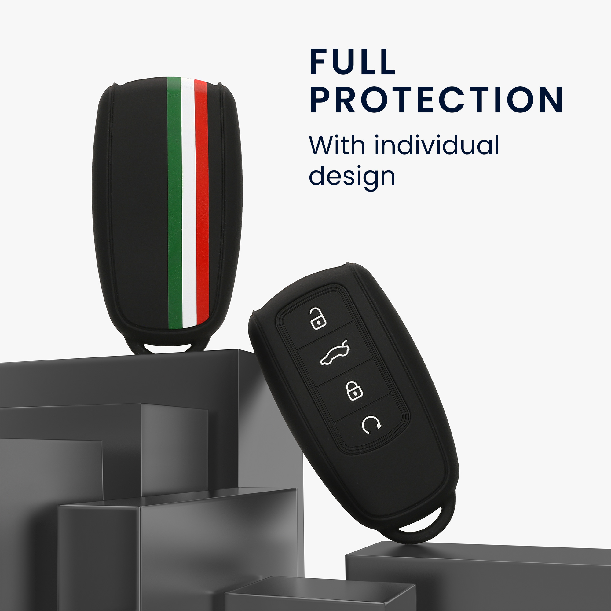 Obal na klíč od auta pro Chery OmodaC5 /Jaecoo7/ Tiggo 7Pro 8Pro / Arrizo5 kwmobile - zelená / červená / černá