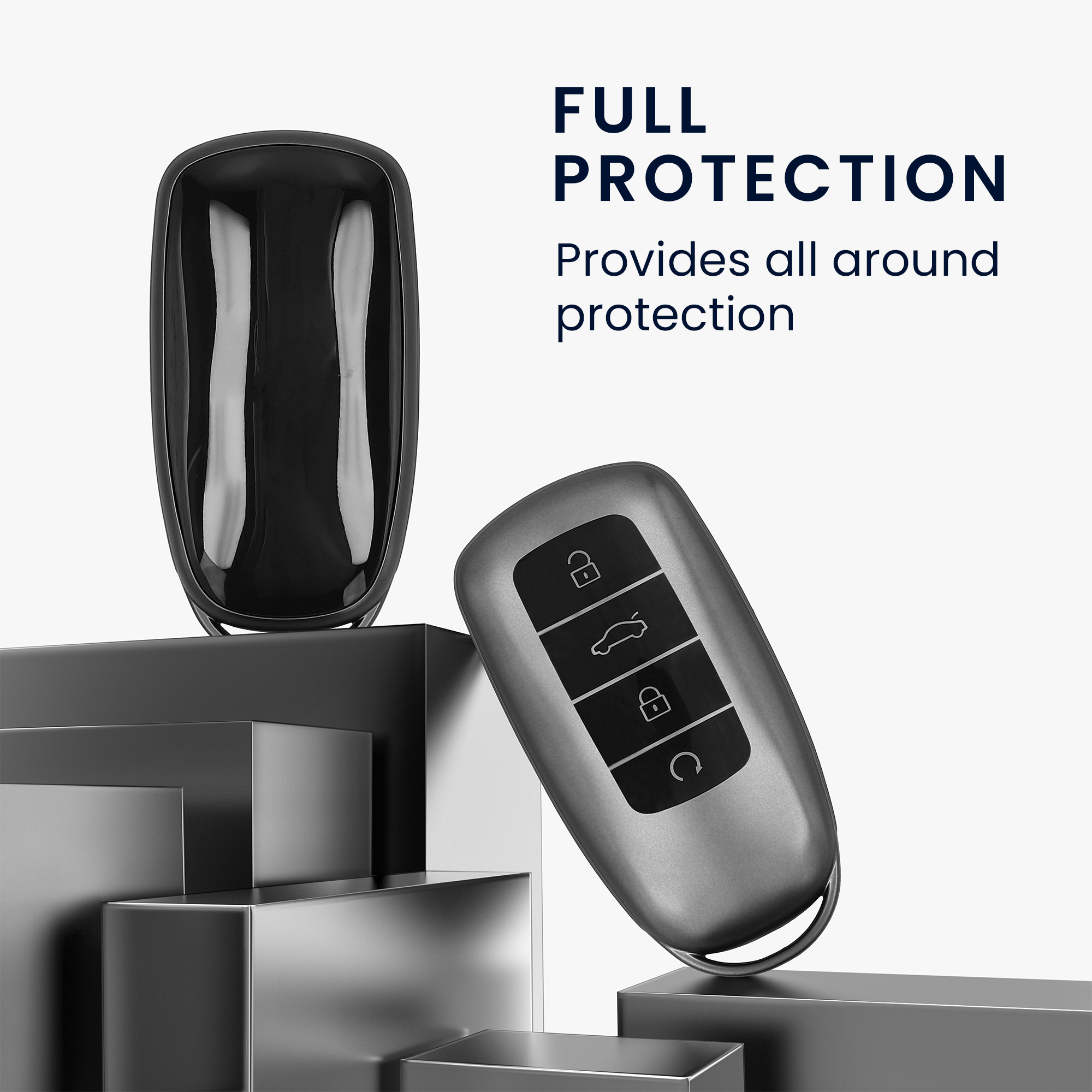 Obal na klíč od auta pro Chery Omoda C5 / Jaecoo 7 / Tiggo 7 Pro 8 Pro / Arrizo 5 kwmobile TPU - matná černá / černá