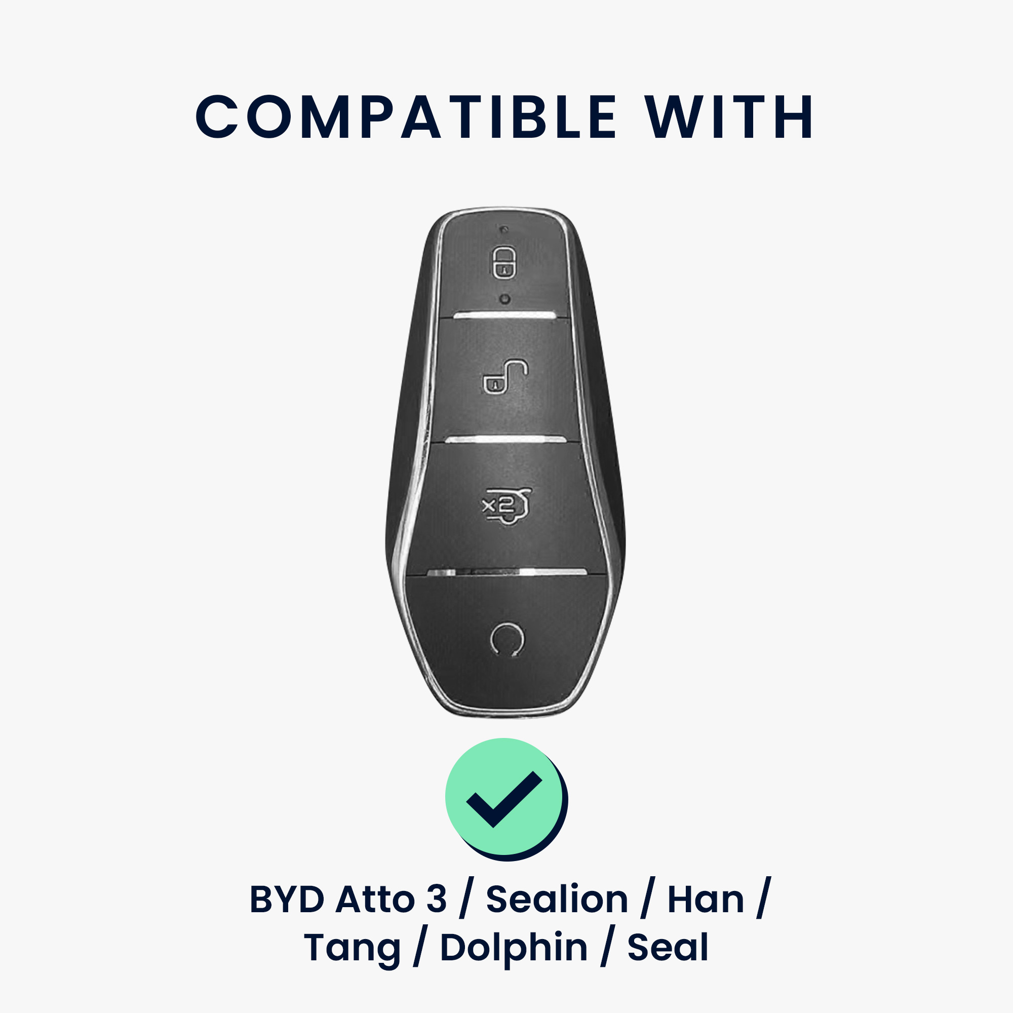 Obal na klíč od auta pro BYD Atto 3 / Sealion / Han / Tang / Dolphin / Seal kwmobile s kroužkem TPU - černé pouzdro na klíč