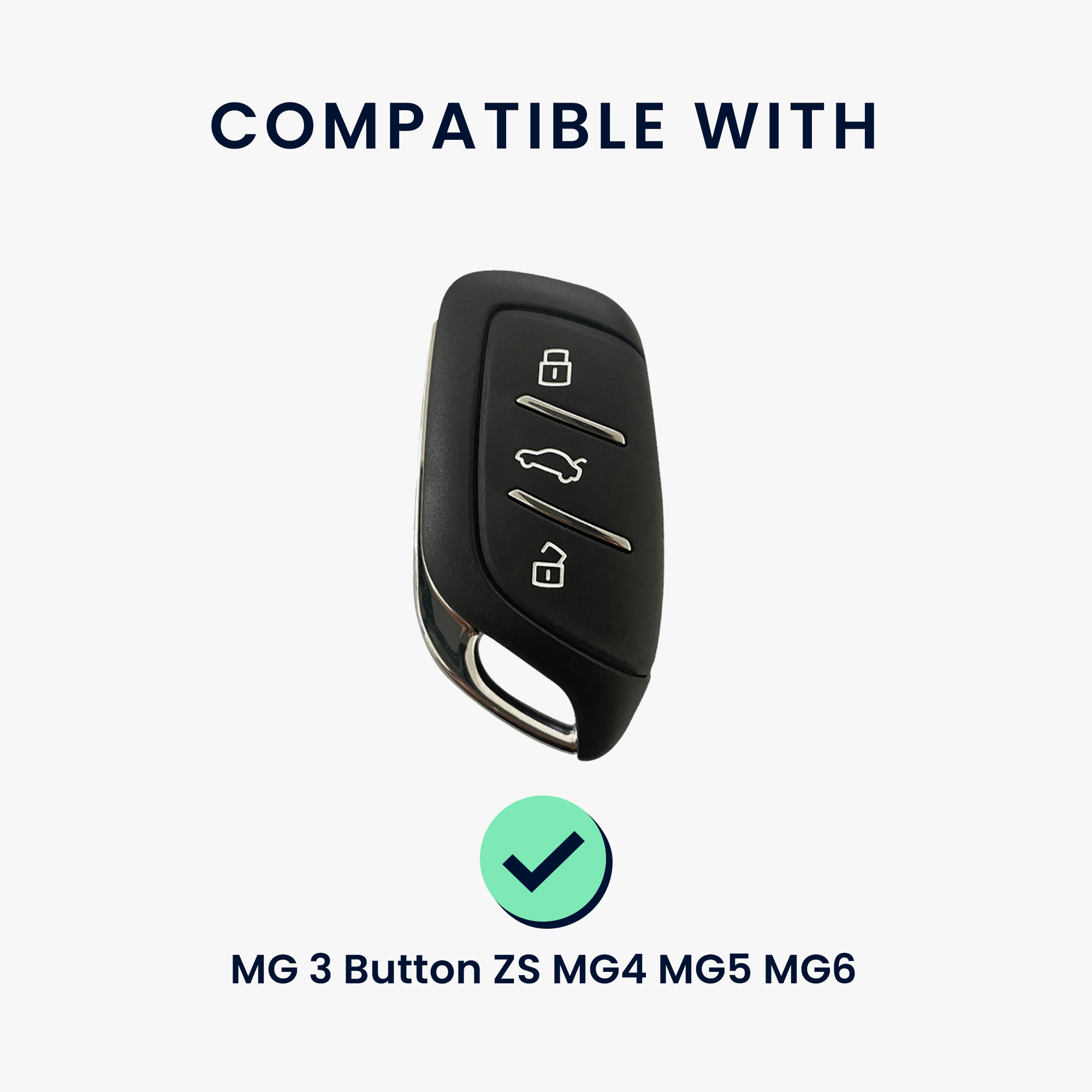 Obal na klíč od auta pro MG ZS MG4 MG5 MG6 kwmobile s kroužkem TPU - černé pouzdro na klíč