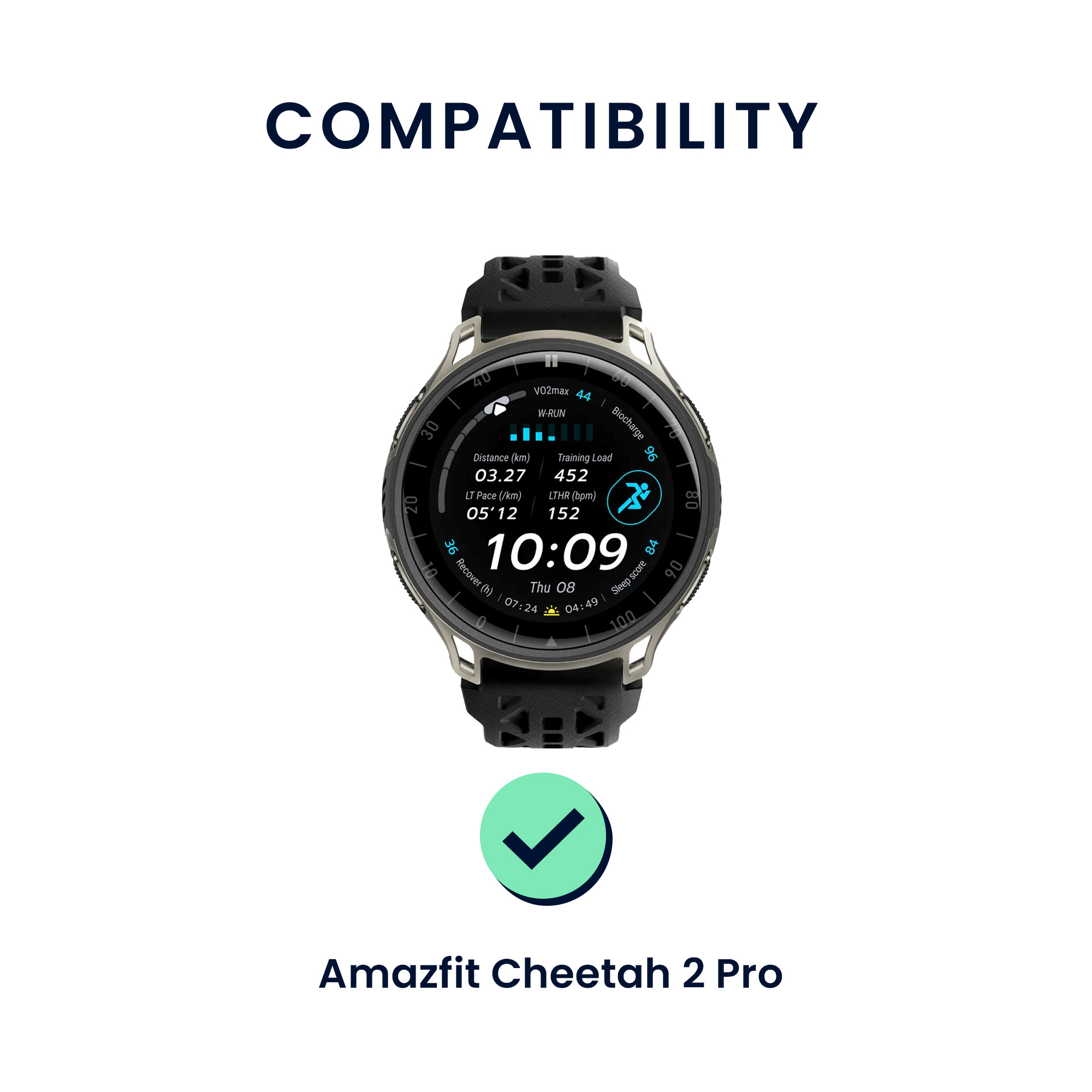 Řemínky pro Amazfit Cheetah 2 Pro kwmobile silikonové - černá / tmavě modrá