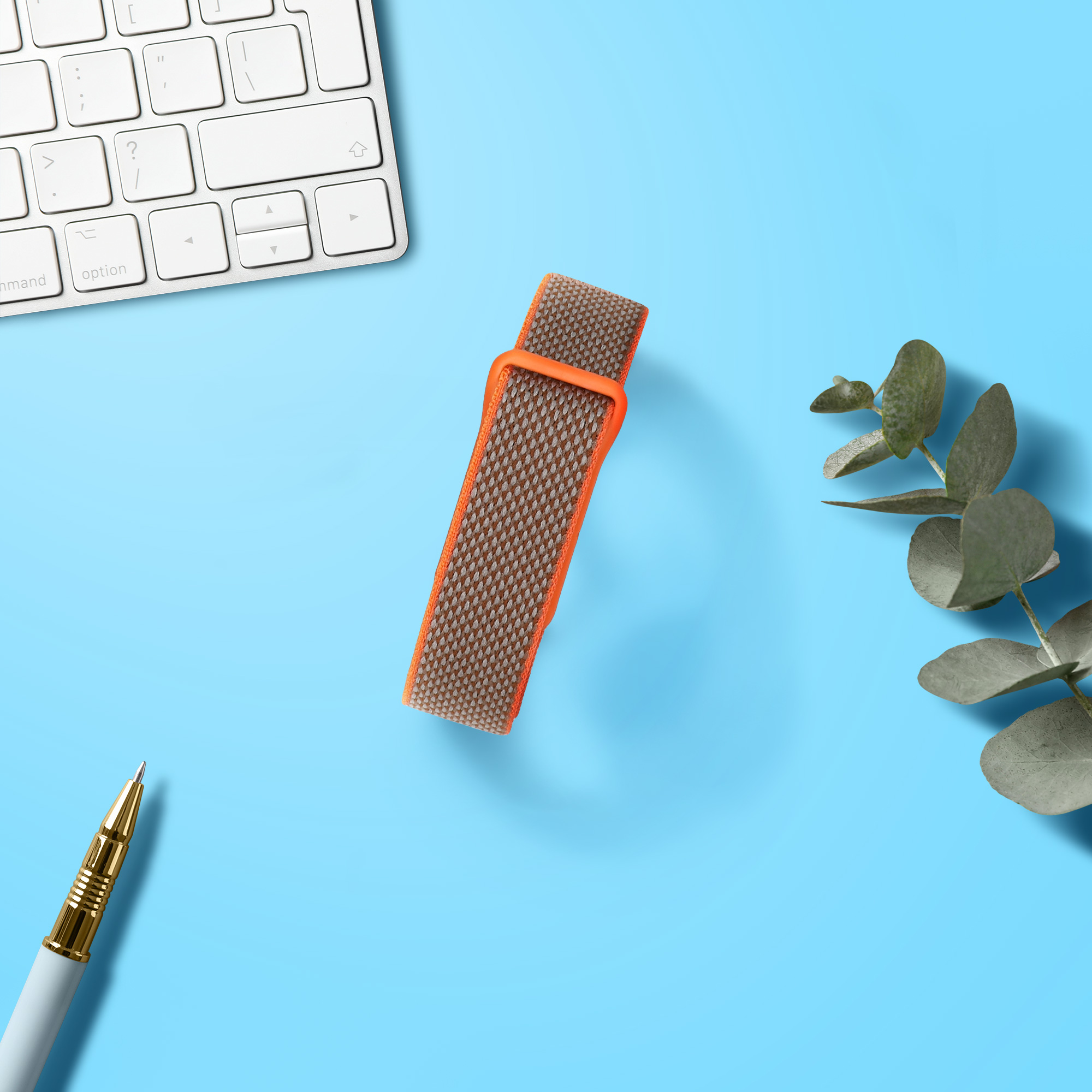 Nylonový pásek pro Google Fitbit Air kwmobile nylonové - hnědá / oranžová