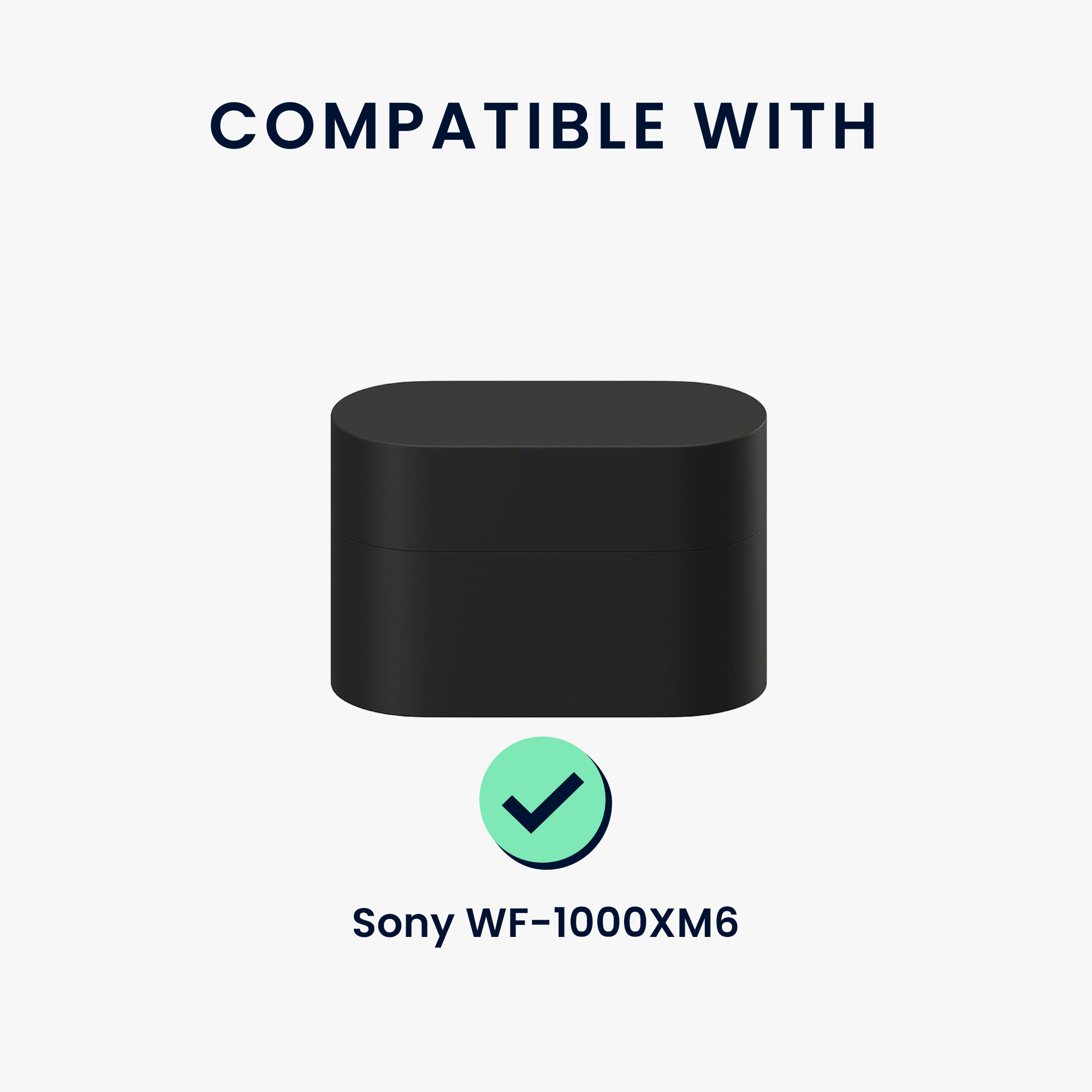 Silikonové poutko na krk pro Sony WF-1000XM6 kwmobile s popruhem na krk - bílá / černá