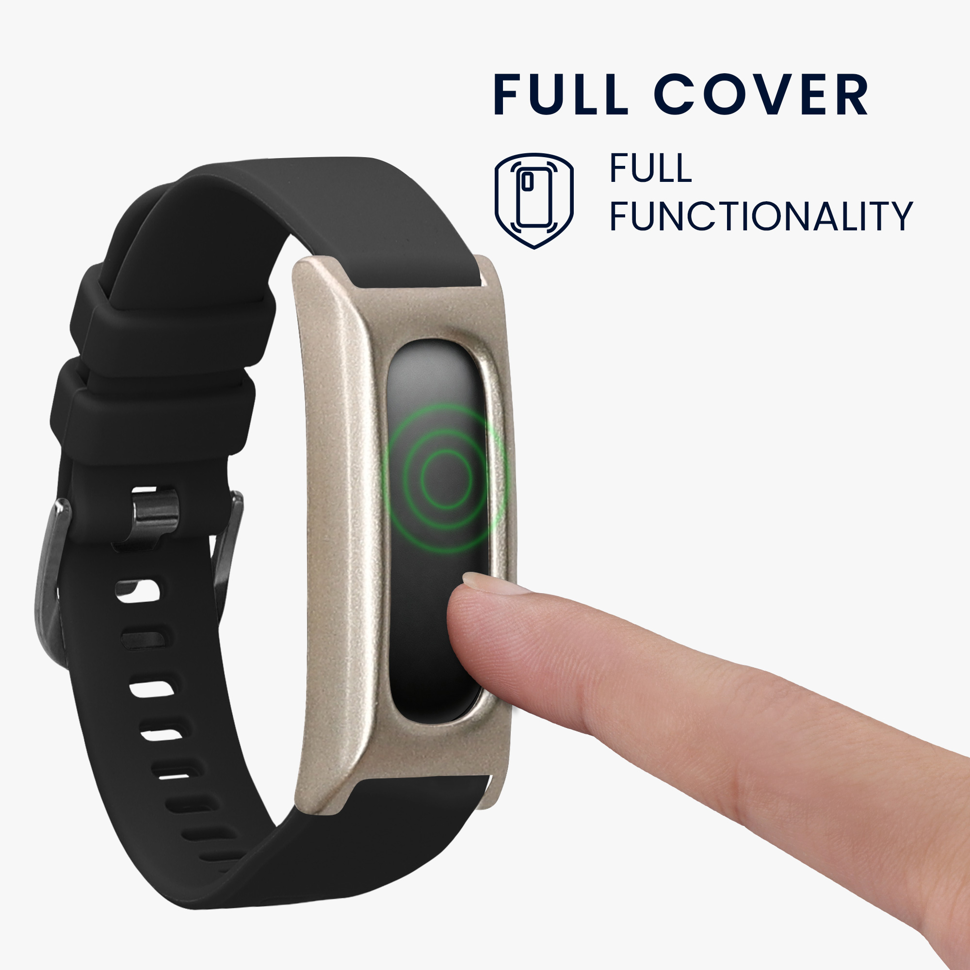 Pouzdra pro Google Fitbit Air kwmobile sada 2 ks - černá / stříbrná