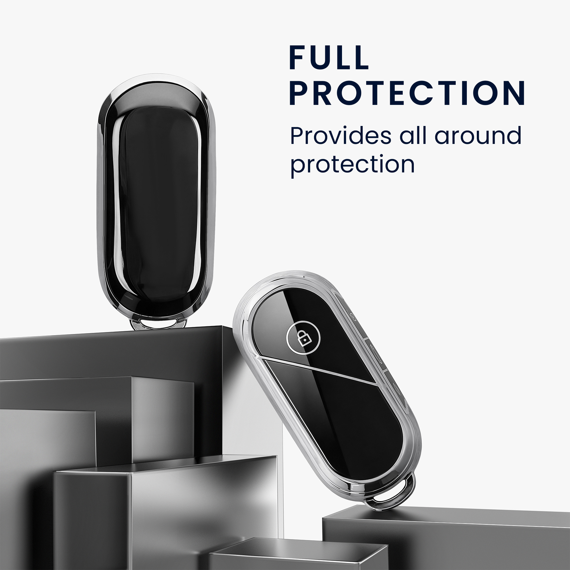 Obal na klíč pro BMW Mini Cooper U25 J01 J05 F65 F66 2024-2026, lehké TPU s protiskluzovým povrchem kwmobile ‑ černá / stříbrná