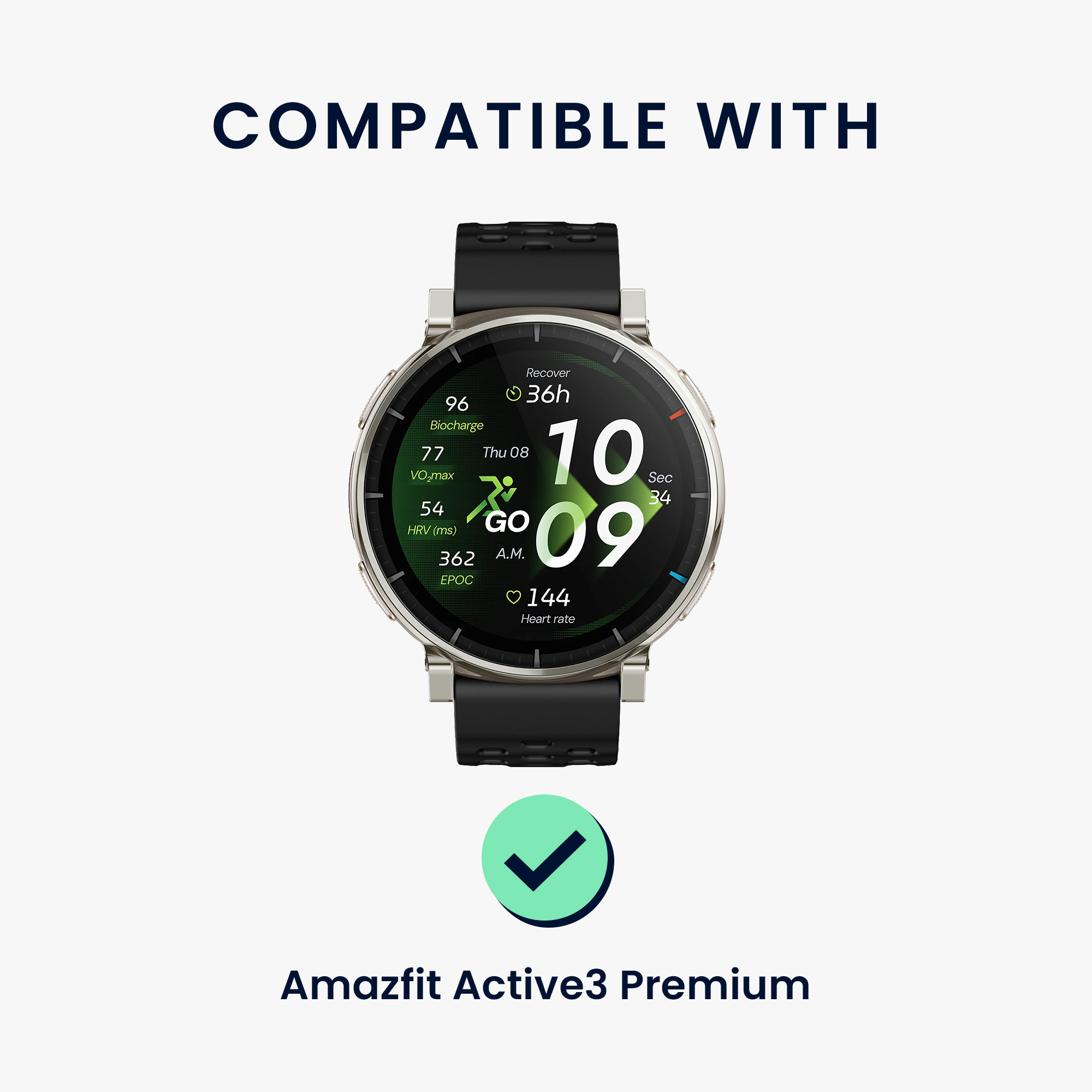 Ochranná skla pro Amazfit Active3 Premium kwmobile sada 2 ks - transparentní