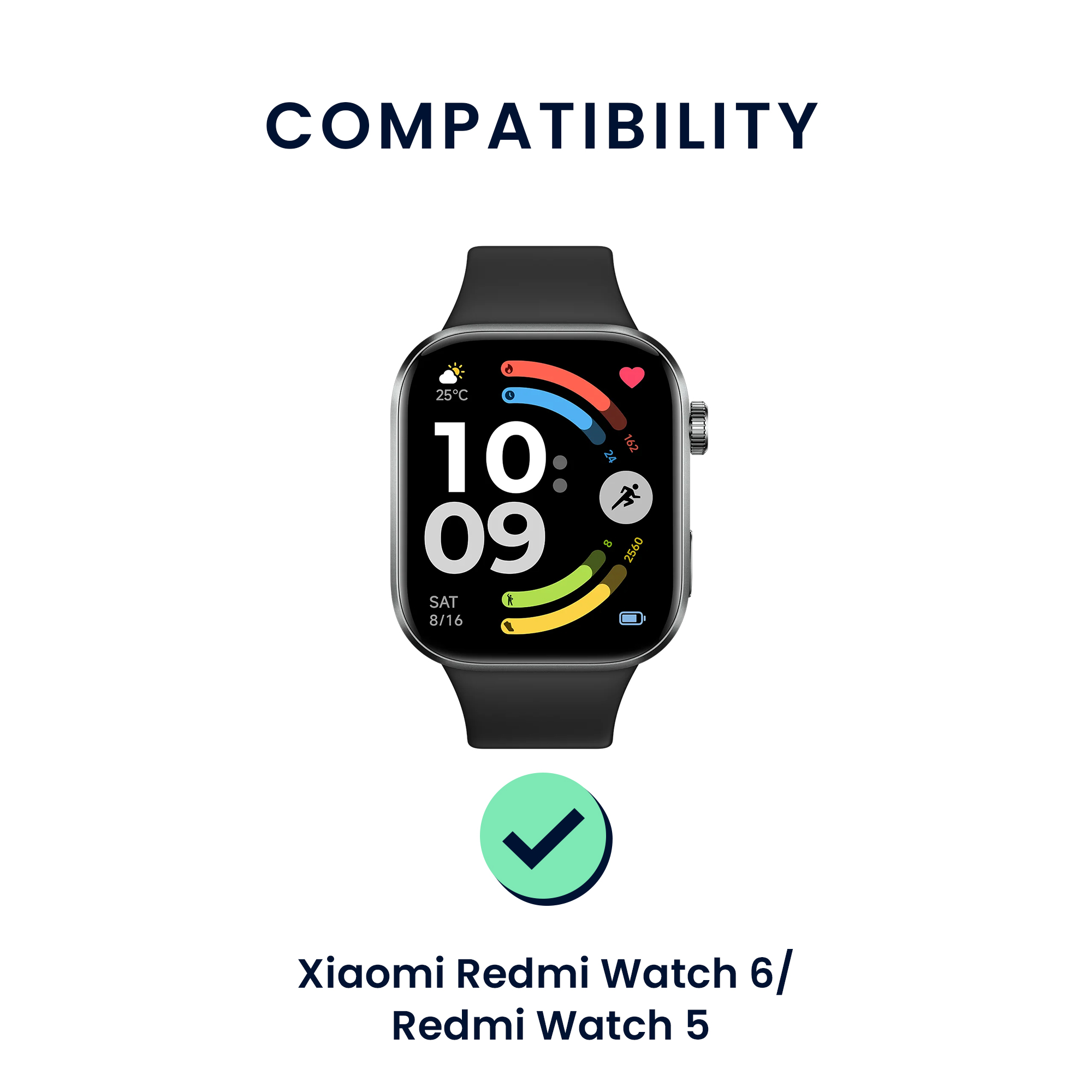 Řemínky pro Xiaomi Redmi Watch 6 / Redmi Watch 5 kwmobile silikonové - oranžová / černá