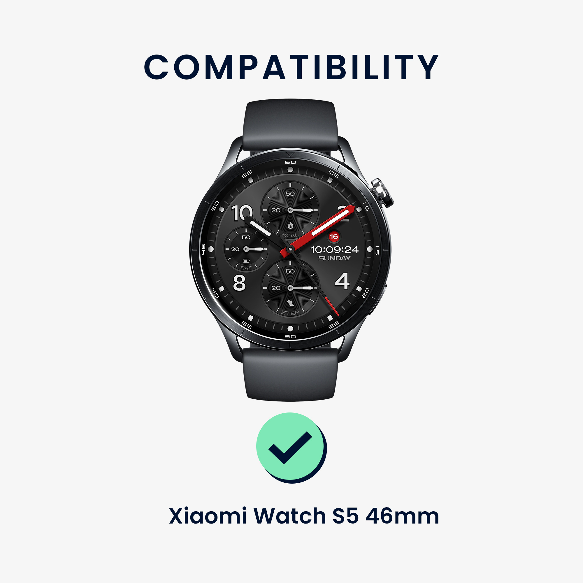 Silikonový řemínek pro Xiaomi Watch S5 46 mm kwmobile ‑ tmavě zelená