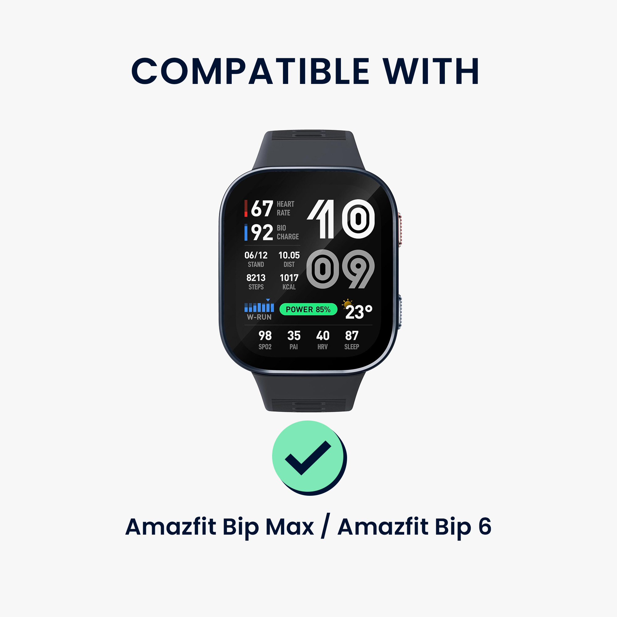 Kožený řemínek pro Amazfit Bip Max / Amazfit Bip 6 kwmobile - černá