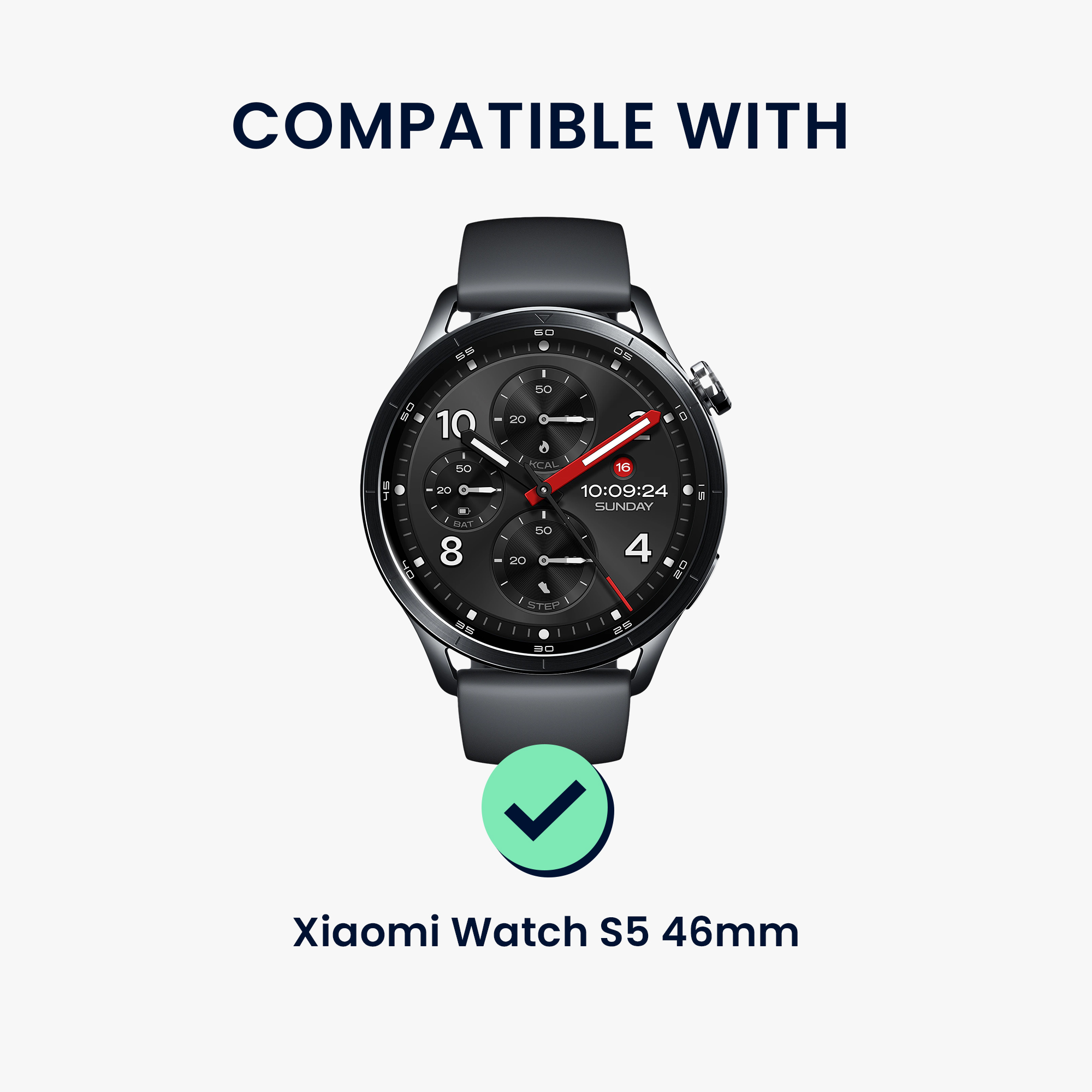 Kožený řemínek pro Xiaomi Watch S5 46 mm kwmobile ‑ bílá