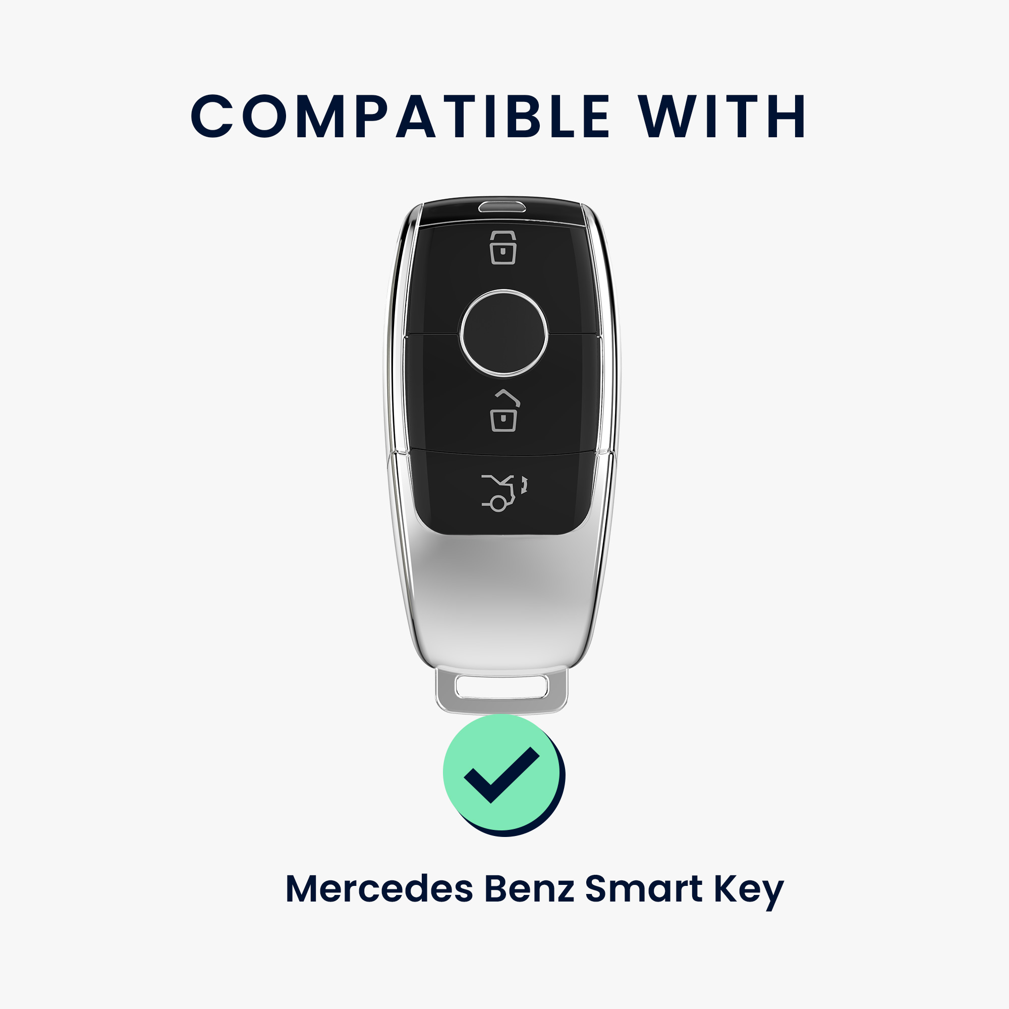 Obal na klíč od auta pro Mercedes-Benz chytrý klíč klíč od auta (only Keyless) kwmobile - měkká ochrana, protiskluzový obal, matný povrch, odolné proti poškrábání, černá