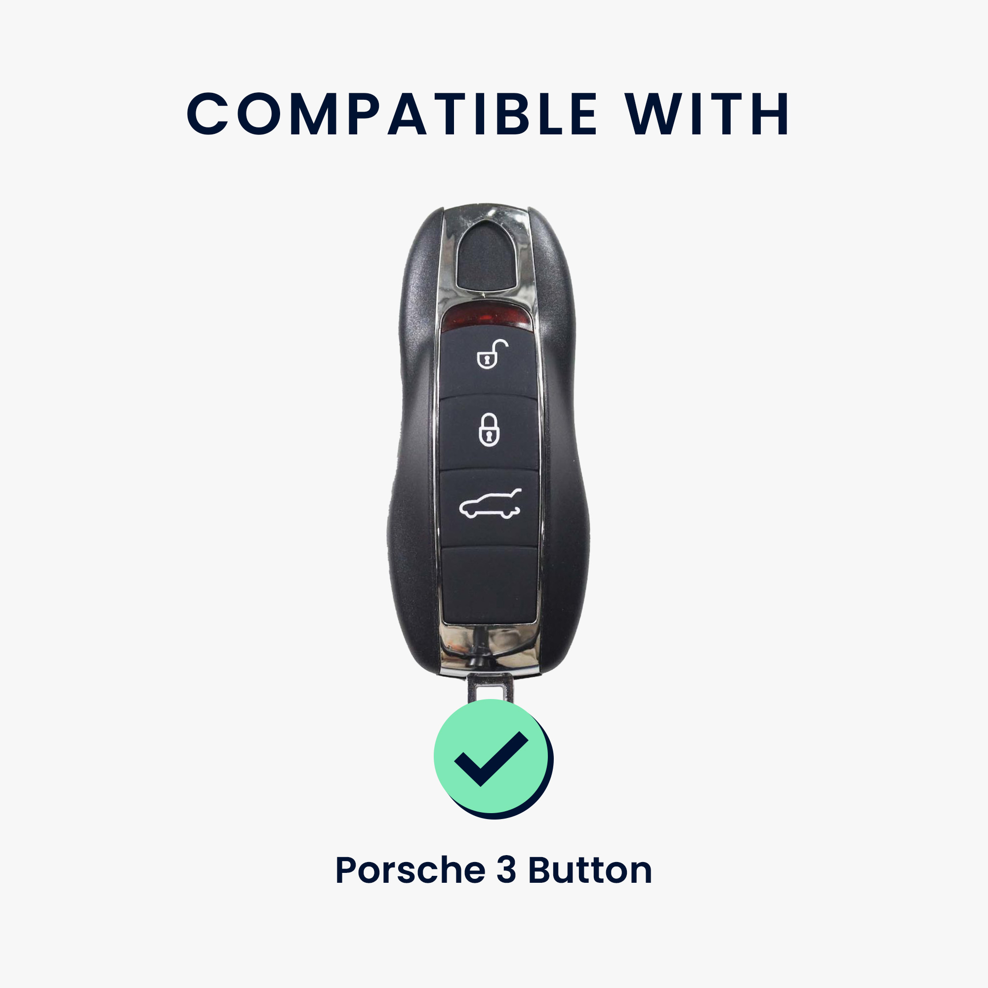 Obal na klíč od auta pro Porsche klíč se 3 tlačítky (only Keyless) kwmobile - měkká ochrana, protiskluzový obal, matný povrch, odolné proti poškrábání, černá