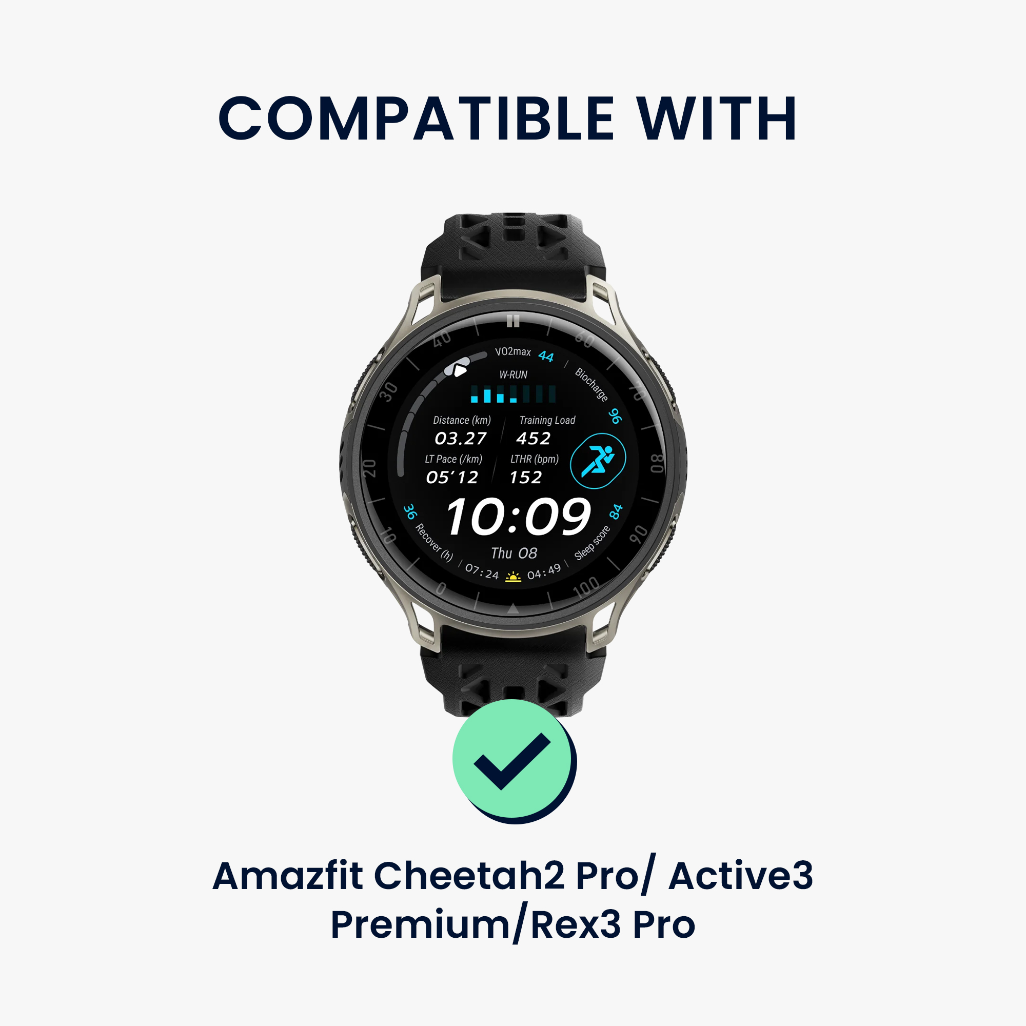 Kožený řemínek pro Amazfit Cheetah2 Pro / Active3 Premium / REX3 Pro kwmobile ‑ černá