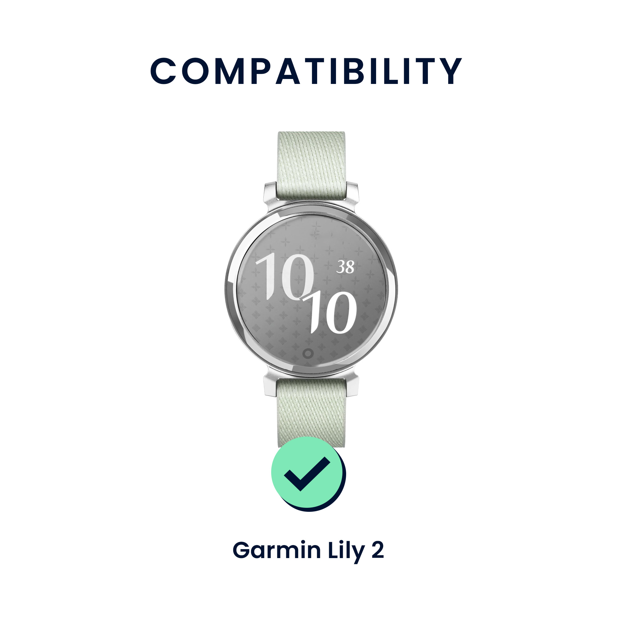 Silikonové řemínky pro Garmin Lily 2, 2 ks kwmobile ‑ modrá / šedá