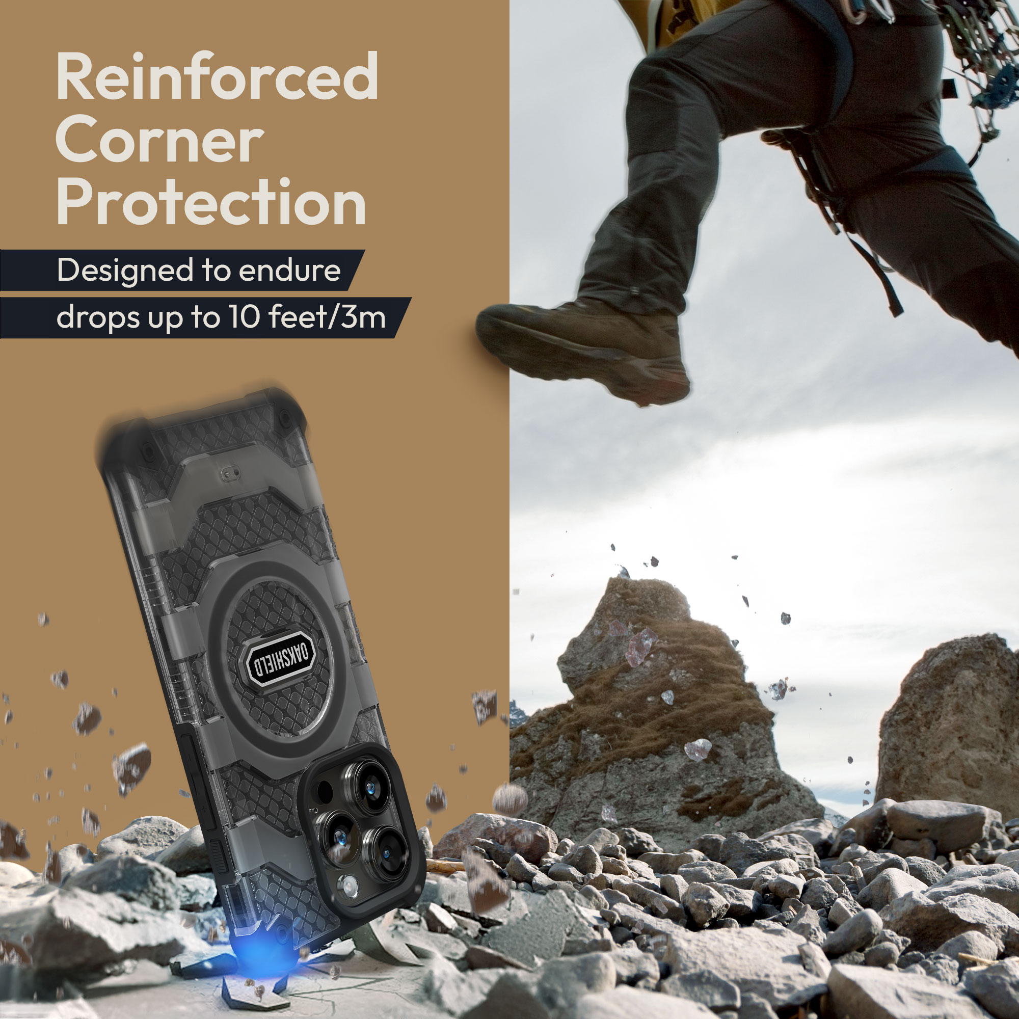 Magnetický kryt Oakshield pro iPhone 15 Pro - černá