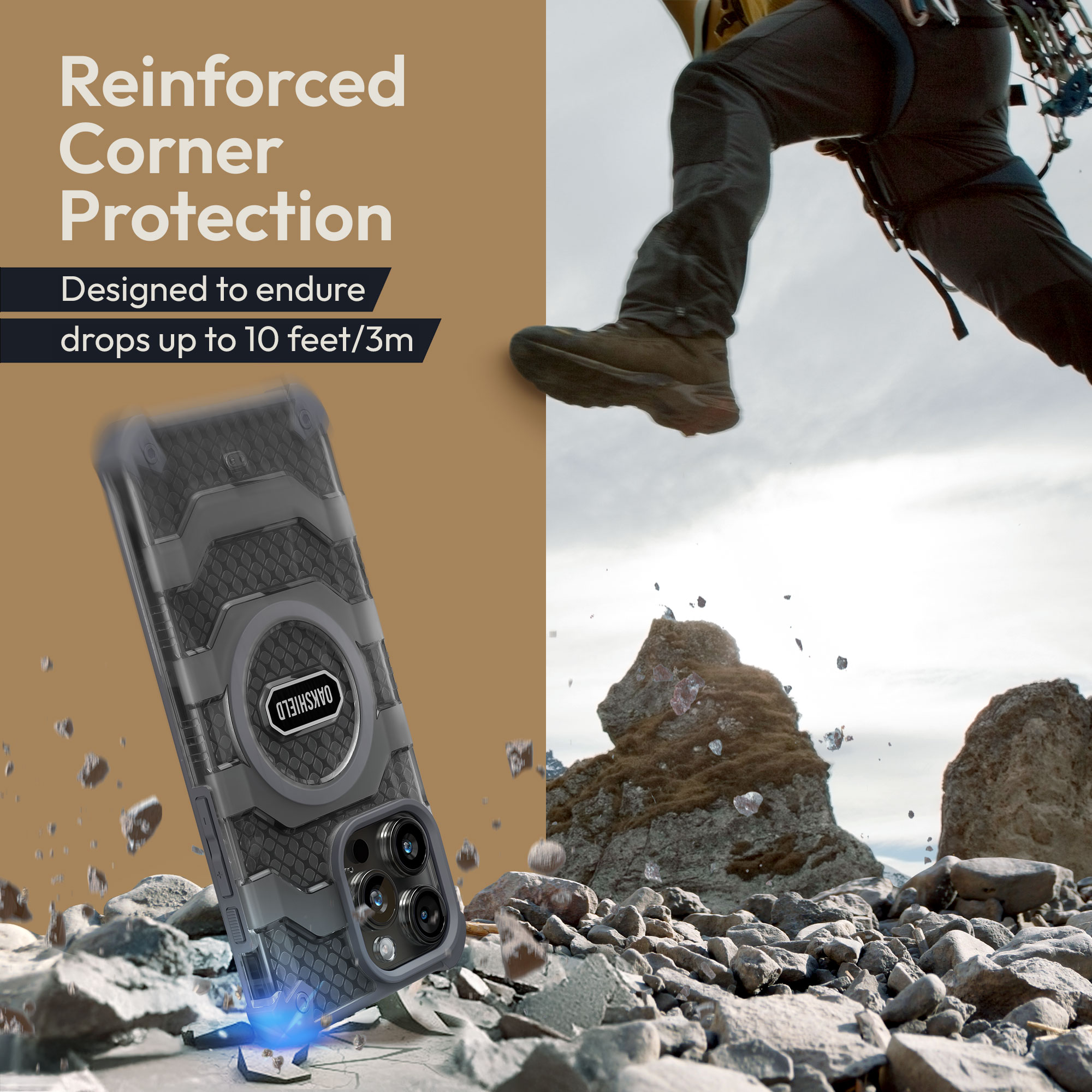Magnetický kryt Oakshield pro iPhone 15 Pro Max - šedá