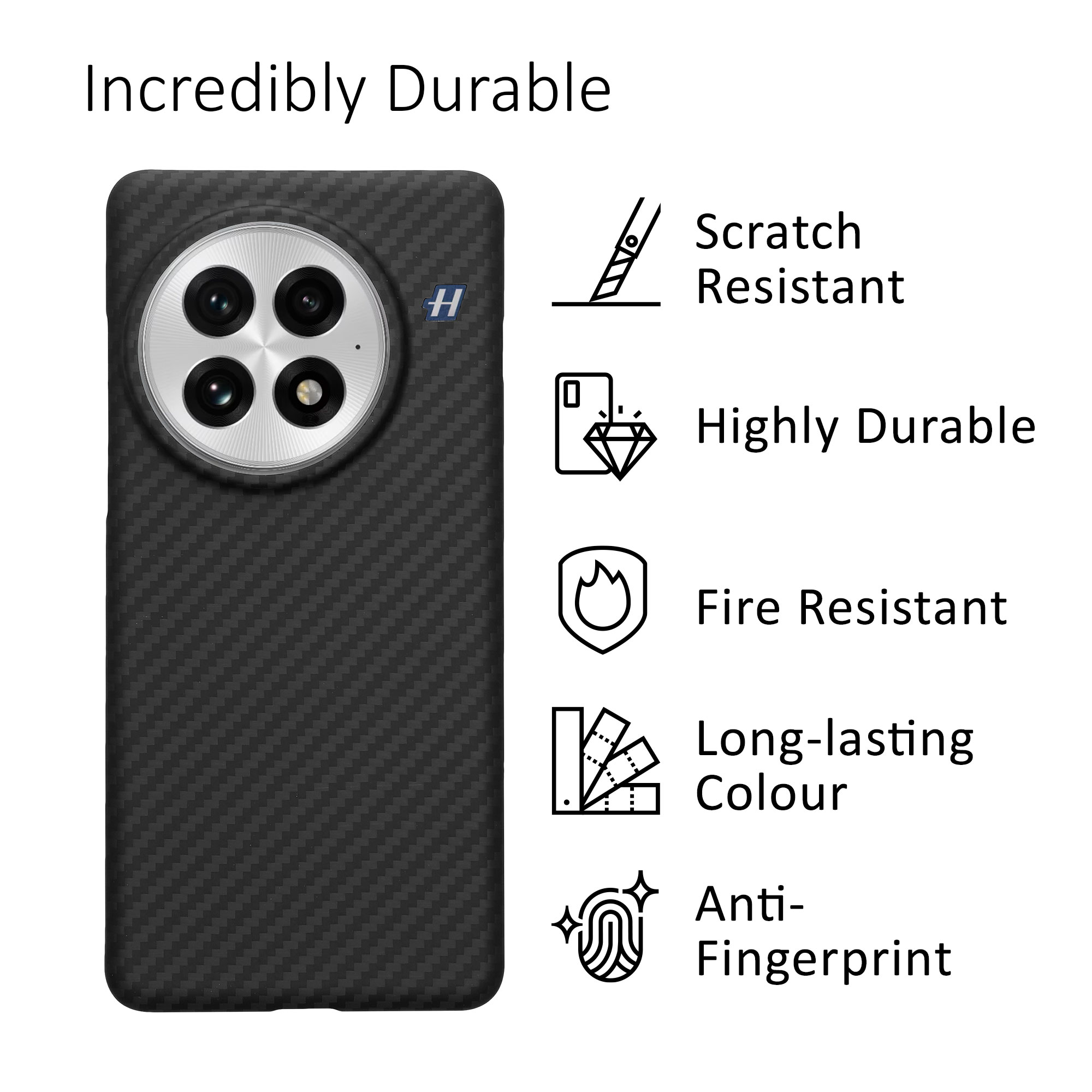 Kryt na mobil OnePlus 13 kalibri Aramid Fiber matná černá